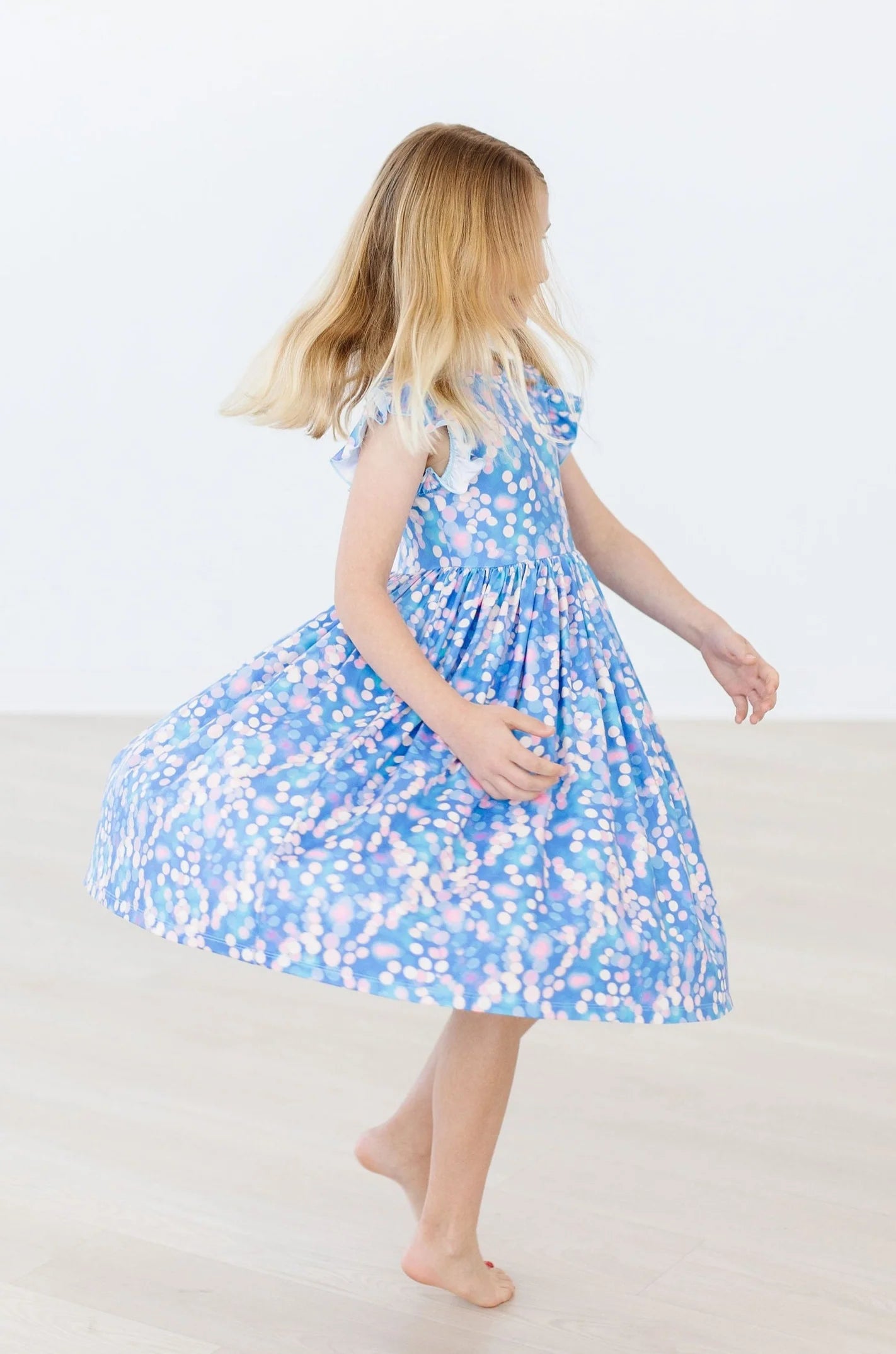 Shimmer & Shine Flutter Sleeve Twirl Dress by Mila & Rose