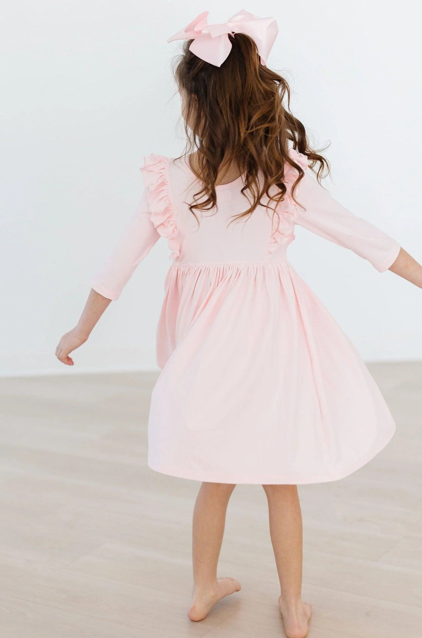Petal Pink Ruffle Twirl Dress by Mila & Rose