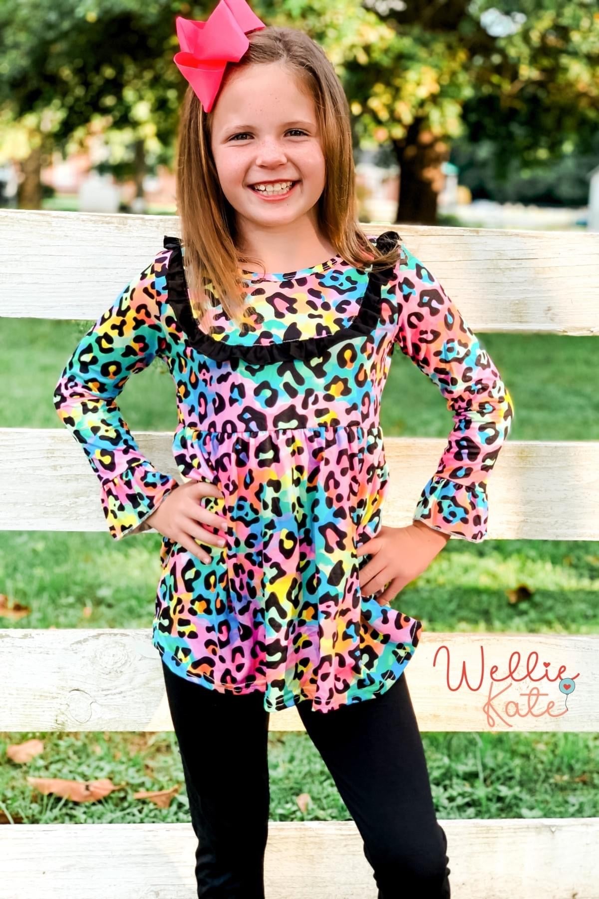 Rainbow Leopard Pants Set by TwoCan