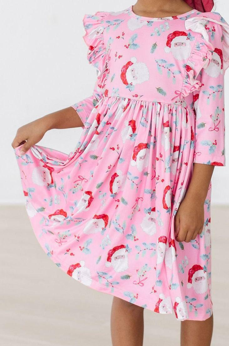 Jolly Old St Nick Ruffle Twirl Dress by Mila & Rose