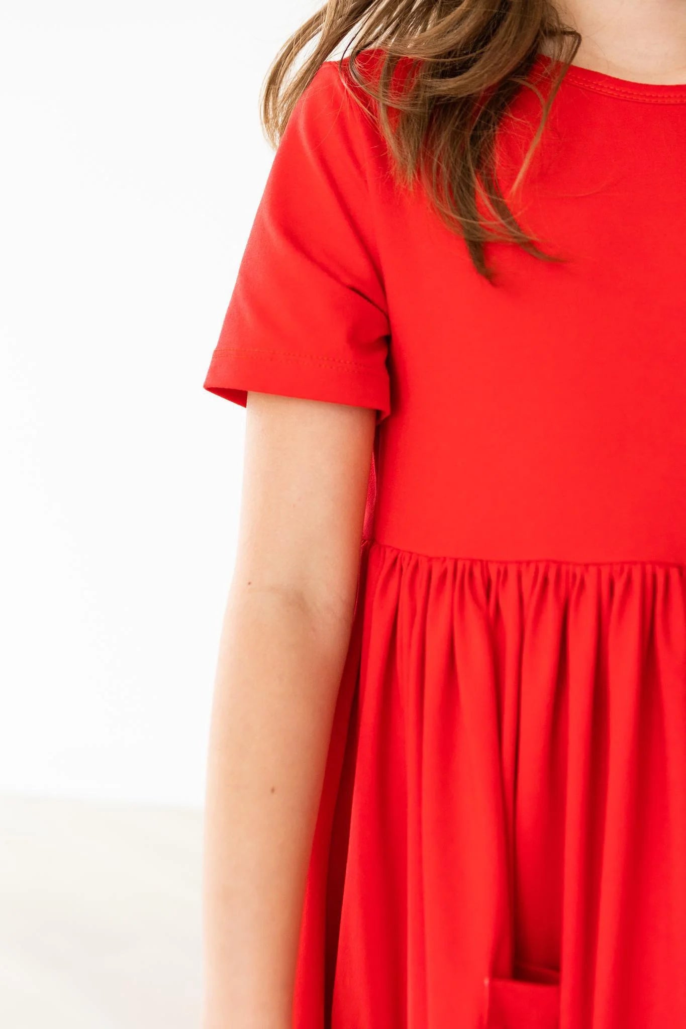 Red Pocket Twirl Dress by Mila & Rose