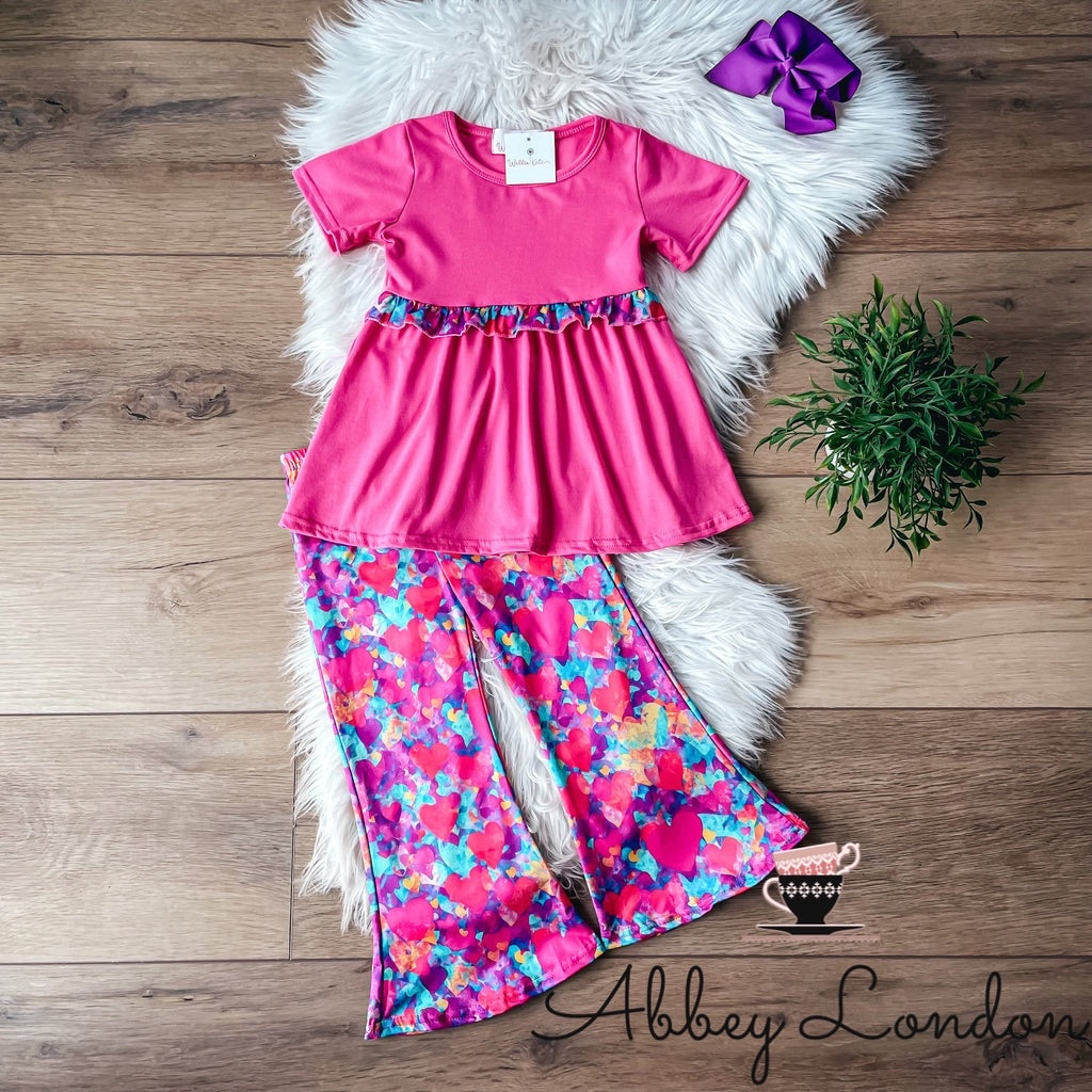 Graffiti Hearts Pant Set by Wellie Kate