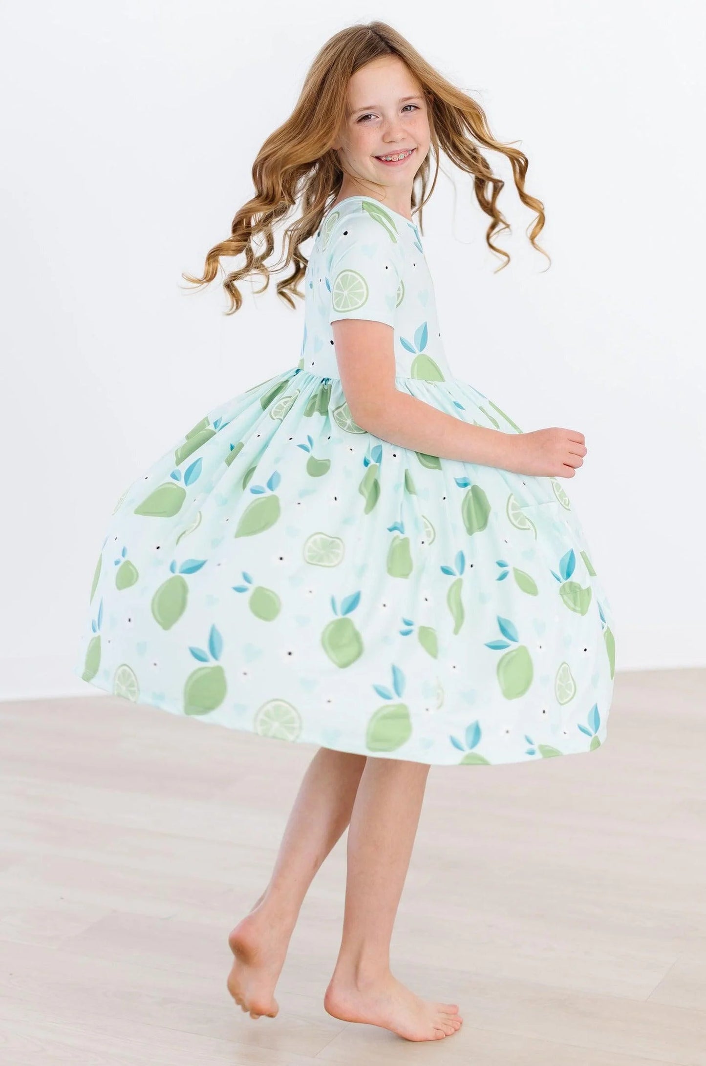Key Lime Cutie Pocket Twirl Dress by Mila & Rose