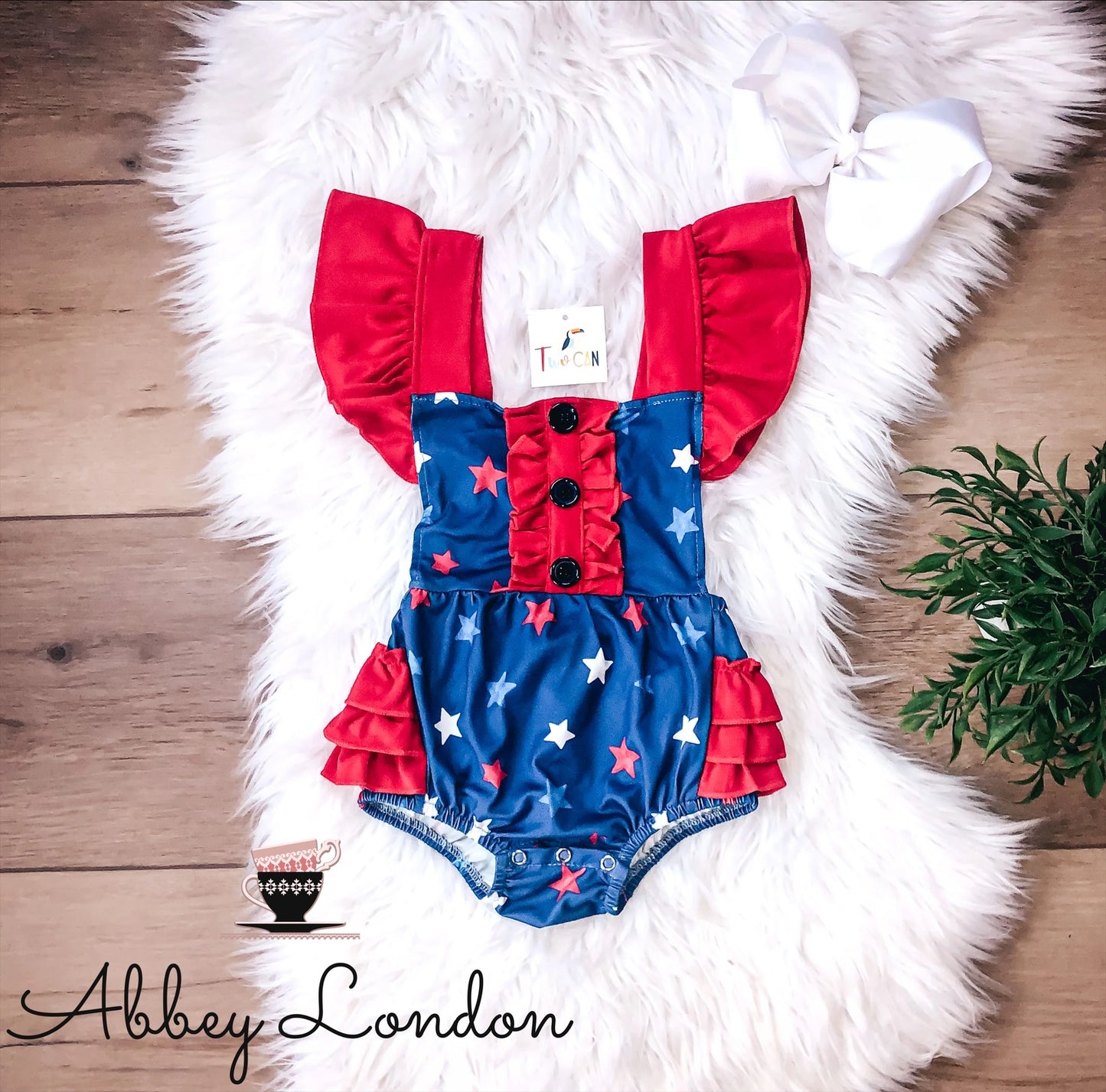 Americana Stars Bubble Romper by TwoCan