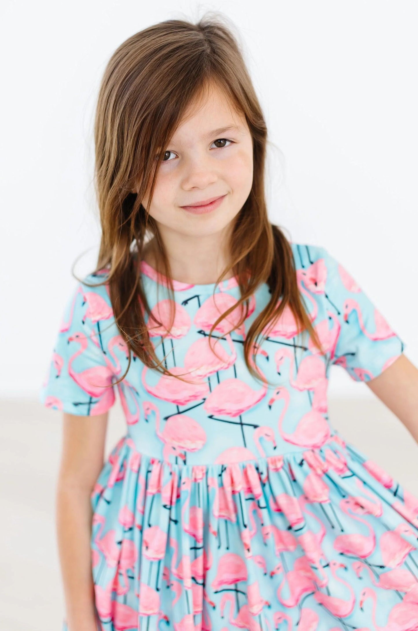 Pretty in Pink Flamingos Twirl Dress by Mila & Rose