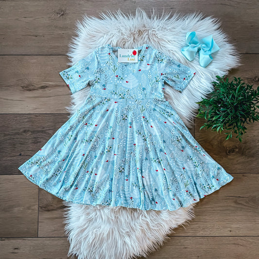 Winter Birds Twirl Dress by Landrie Lou