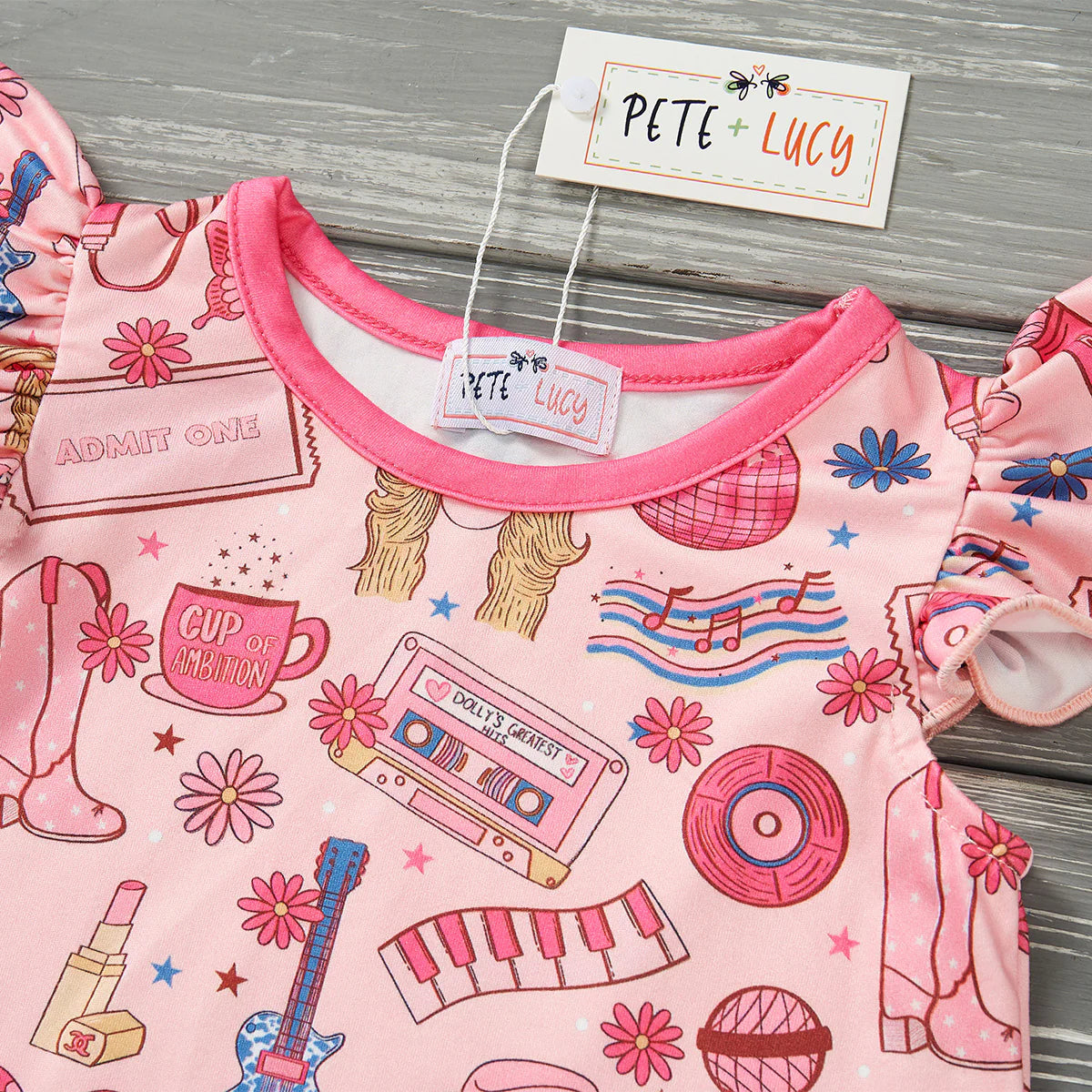 (Preorder) Country Music Charm
 Infant Romper by Pete + Lucy