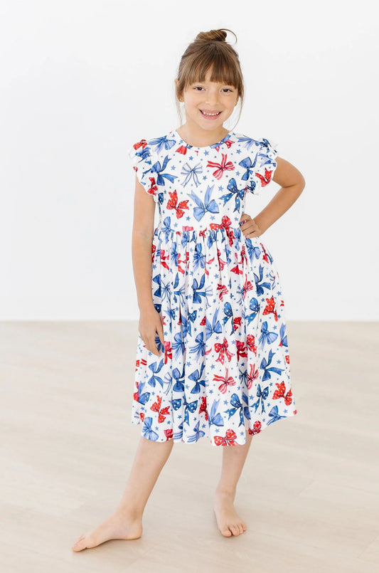 Born to Sparkle Flutter Sleeve Twirl Dress by Mila & Rose