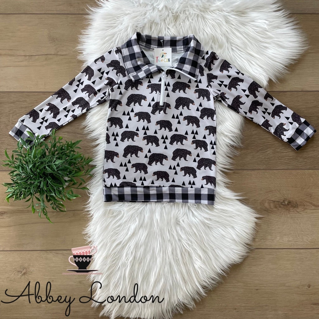Black Bears Quarter Zip Shirt by TwoCan
