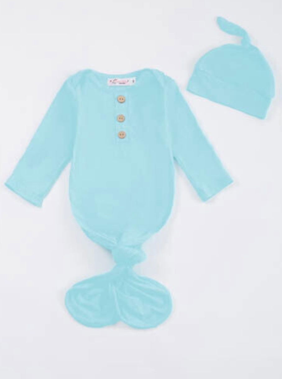 (NB to 6 mos) Bamboo Infant Gown by Clover Cottage