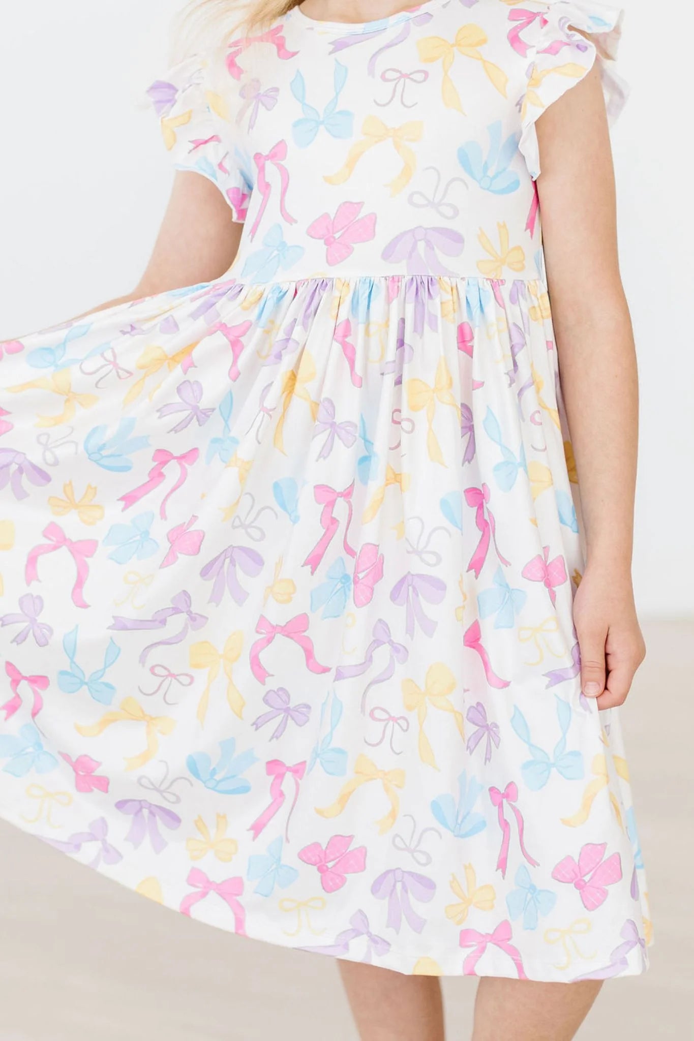 Bow-tastic Flutter Sleeve Twirl Dress by Mila & Rose