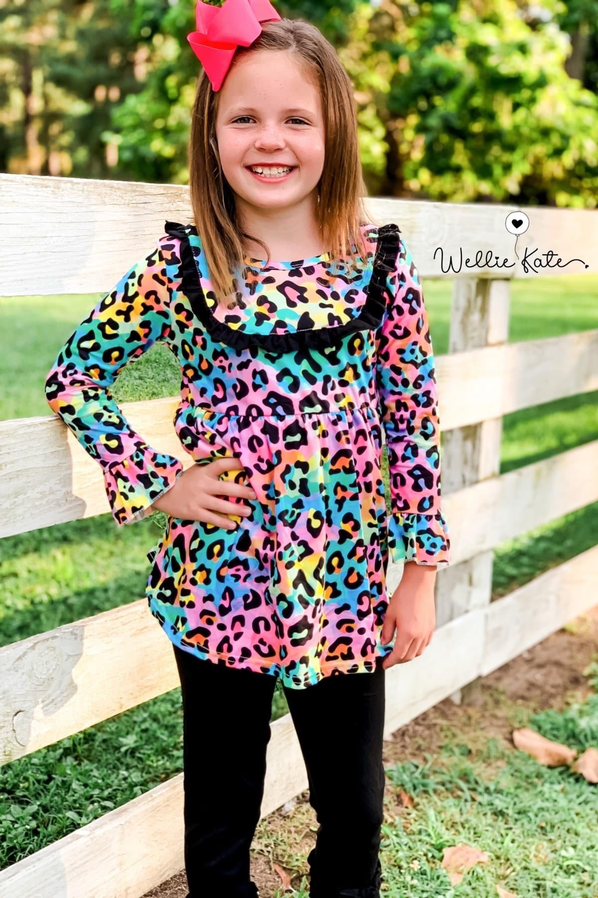 Rainbow Leopard Pants Set by TwoCan