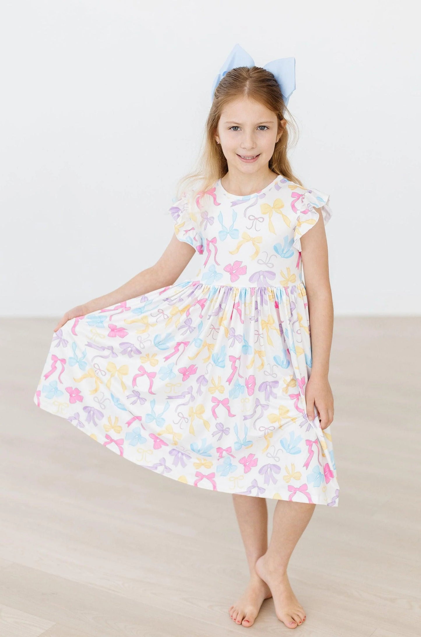 Bow-tastic Flutter Sleeve Twirl Dress by Mila & Rose