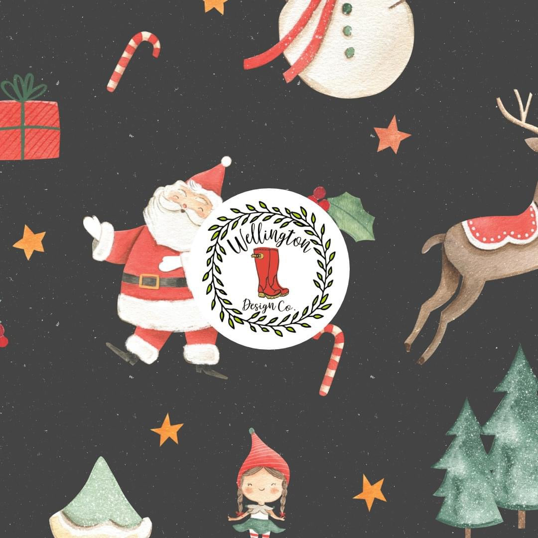 Santa & Reindeer Twirl Dress by Landrie Lou