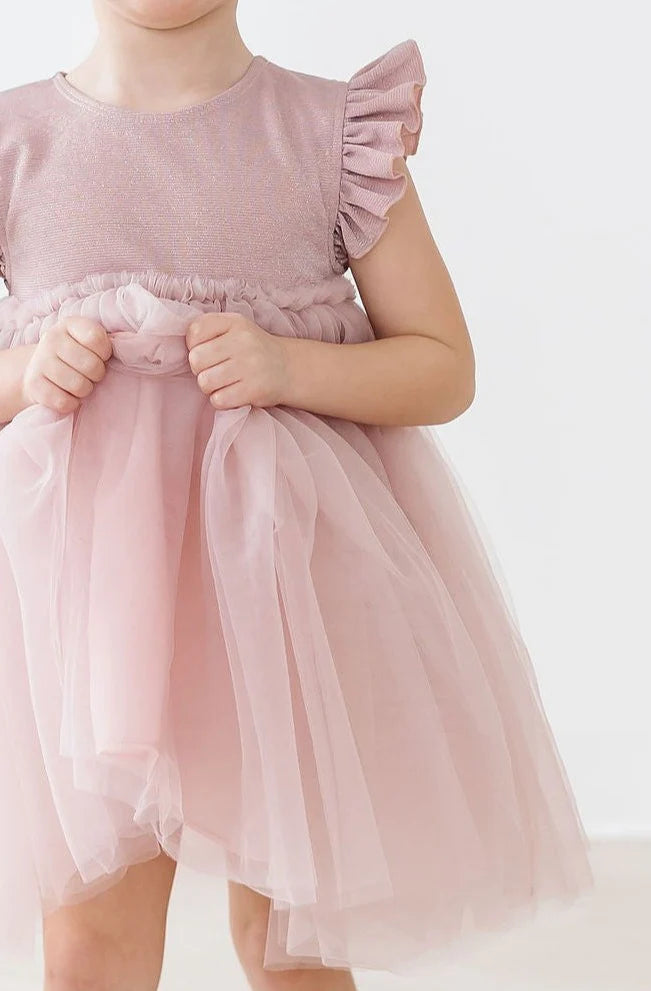 Dusty Pink Shimmer Tutu Dress by Mila & Rose