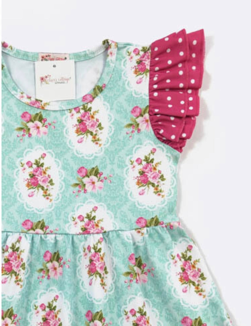 Aqua Bouquet Dress by Clover Cottage
