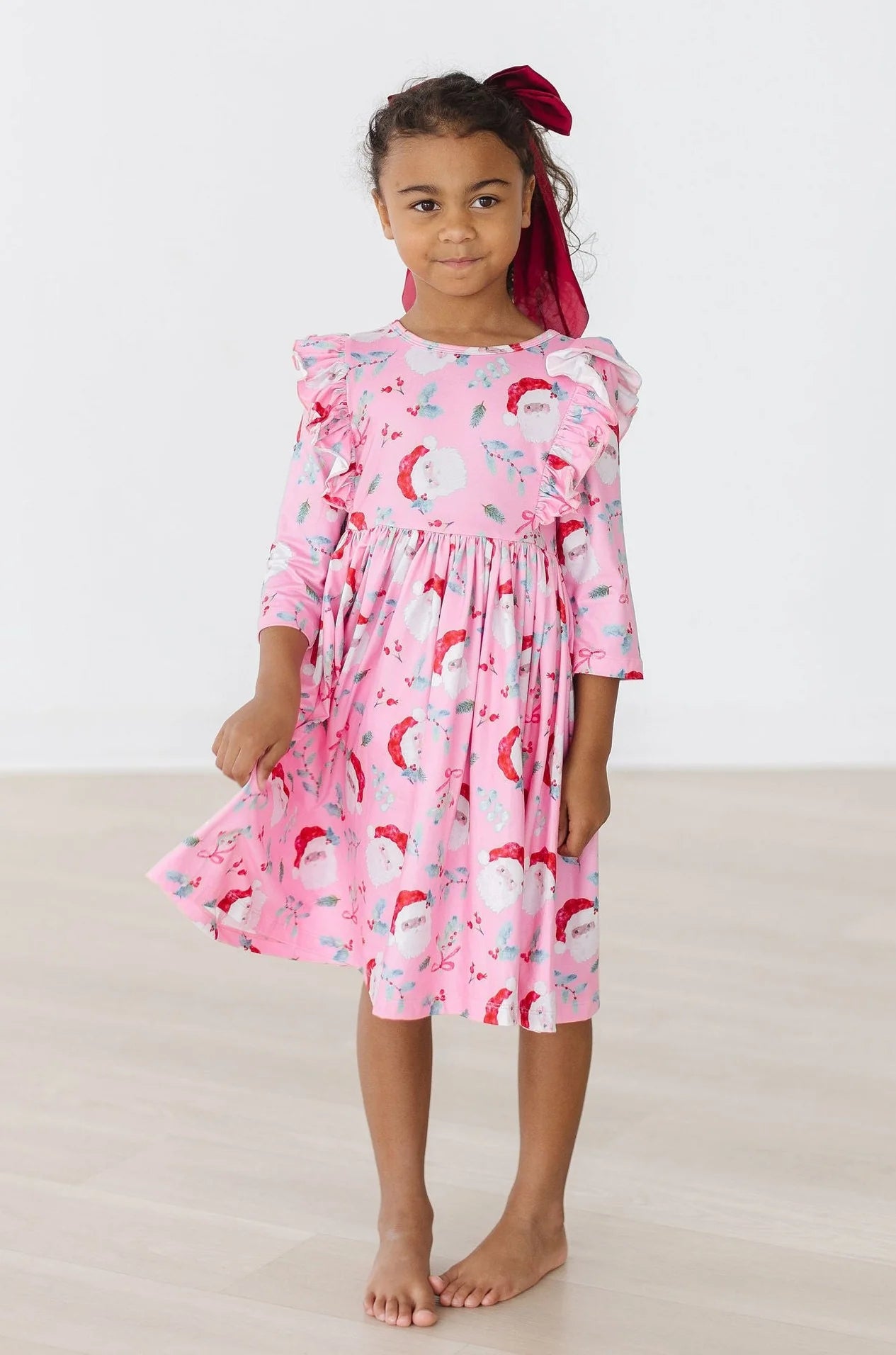 Jolly Old St Nick Ruffle Twirl Dress by Mila & Rose