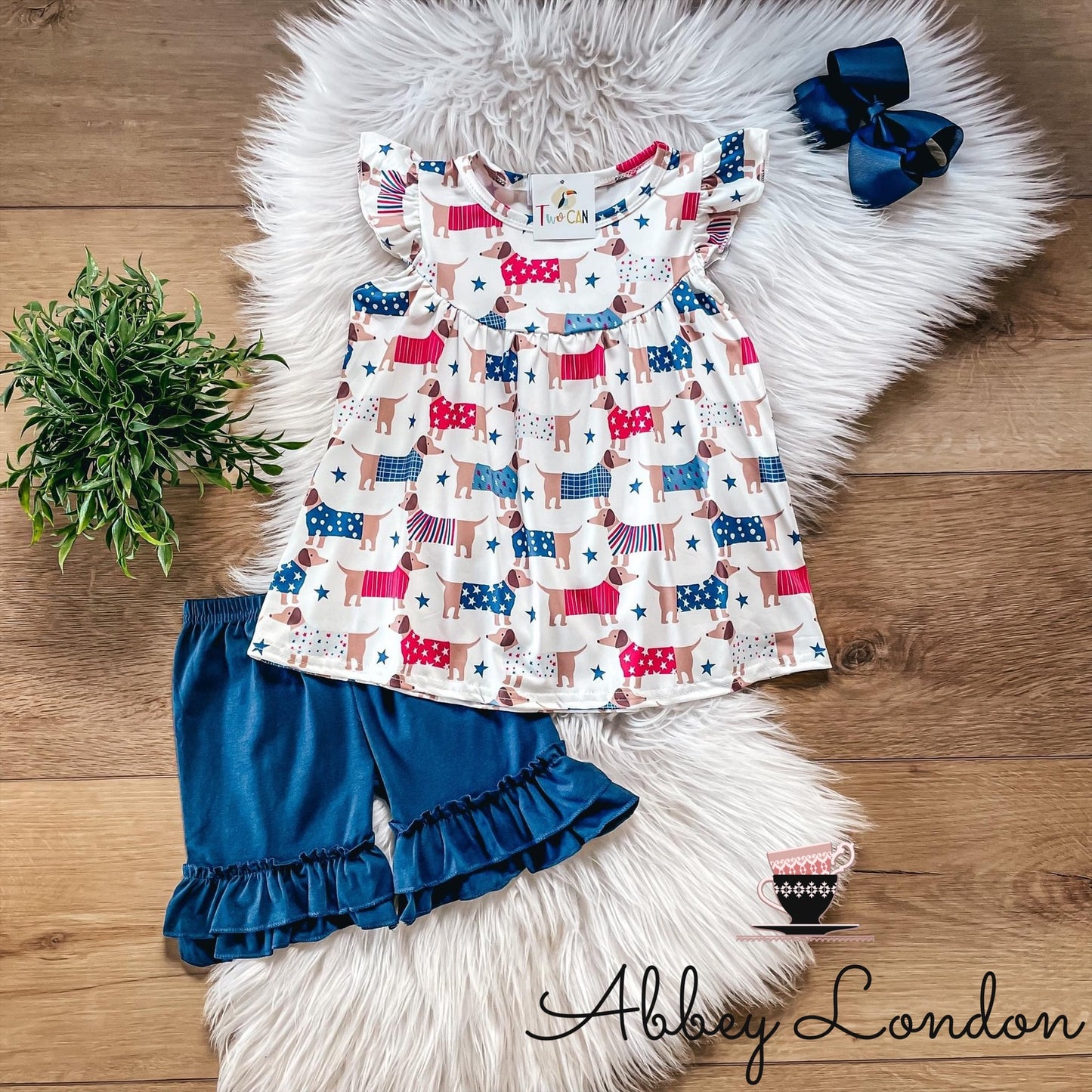 Americana Pups Short Set by TwoCan