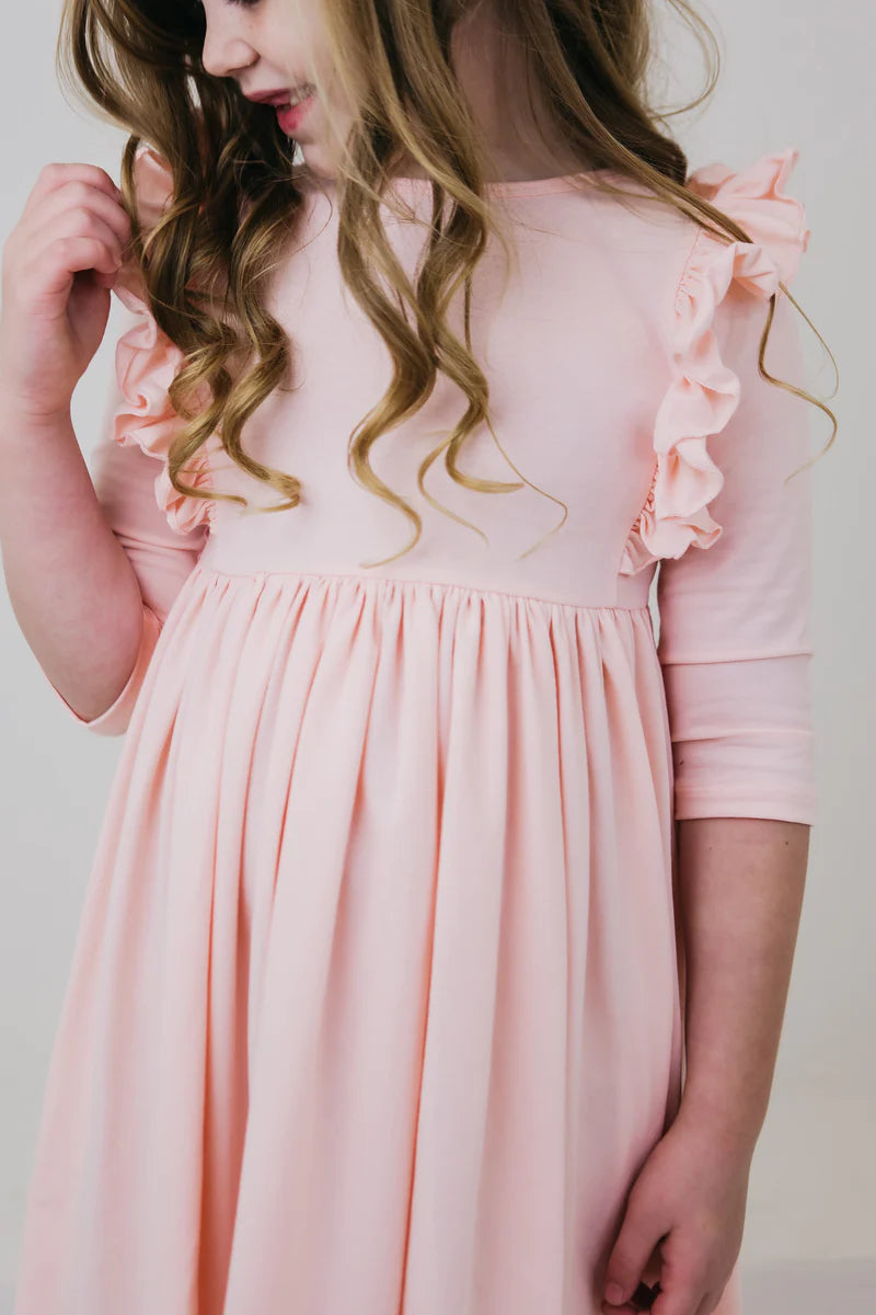 Petal Pink Ruffle Twirl Dress by Mila & Rose