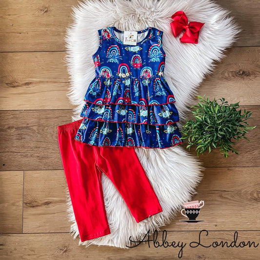 Americana Floral Rainbow Capri Set by TwoCan