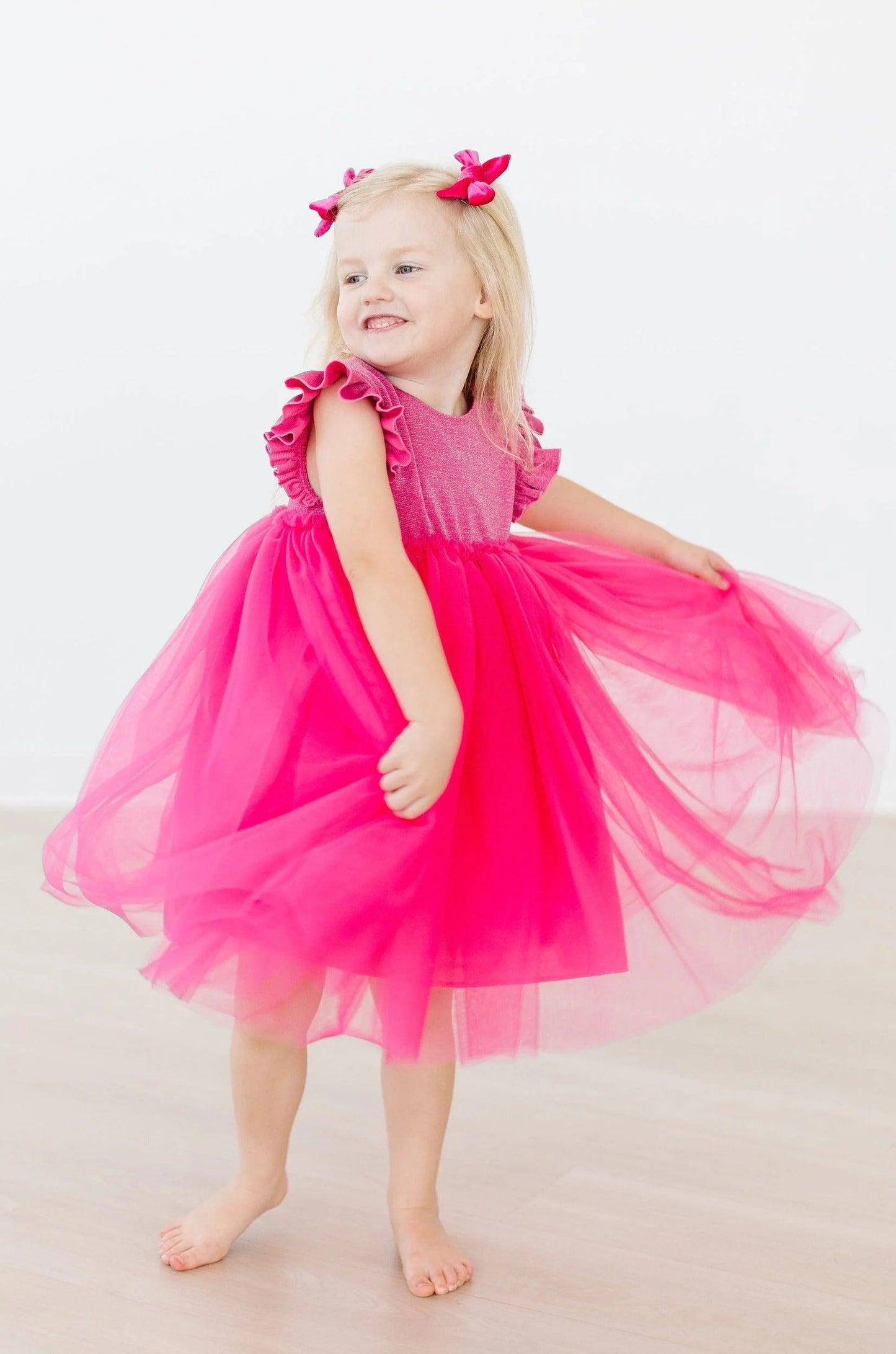Hot Pink Shimmer Tutu Dress by Mila & Rose