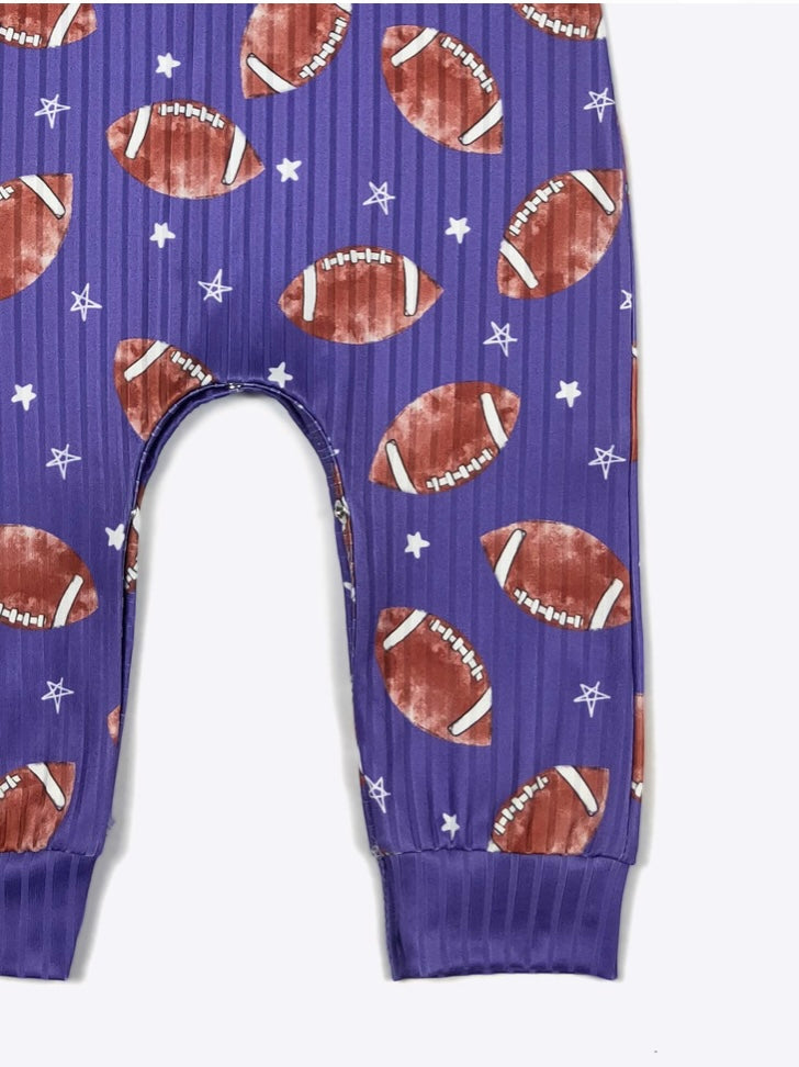 Football Romper (Purple) by Clover Cottage