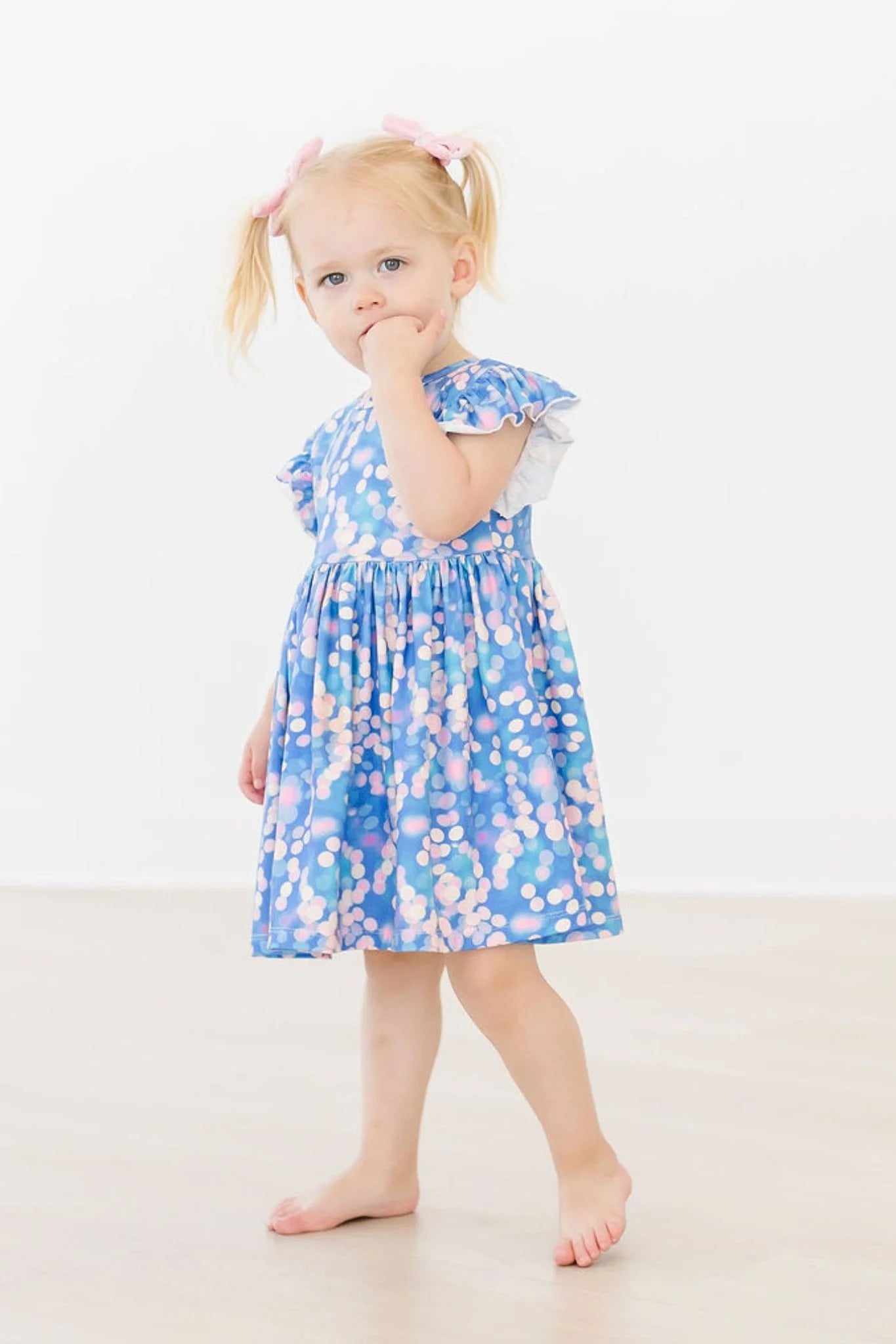 Shimmer & Shine Flutter Sleeve Twirl Dress by Mila & Rose