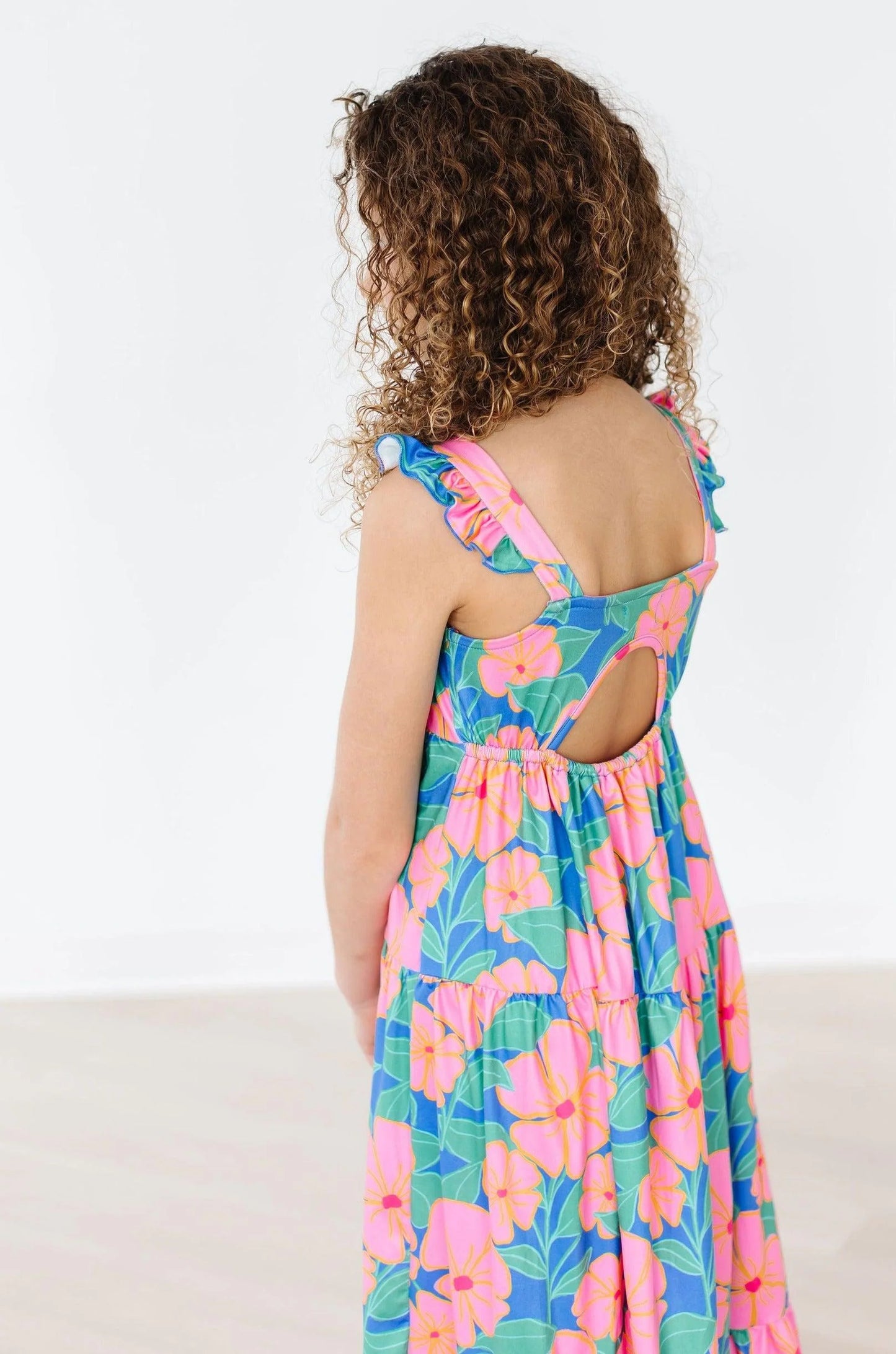 Luau Floral Ruffle Maxi Dress by Mila & Rose
