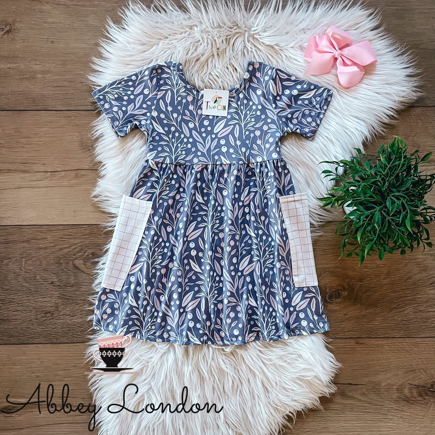 Grey Floral Dress by TwoCan