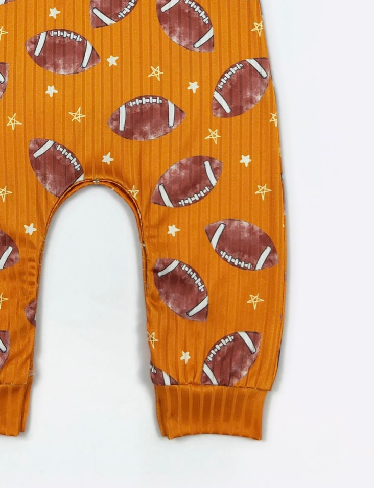 Football Romper (Orange) by Clover Cottage