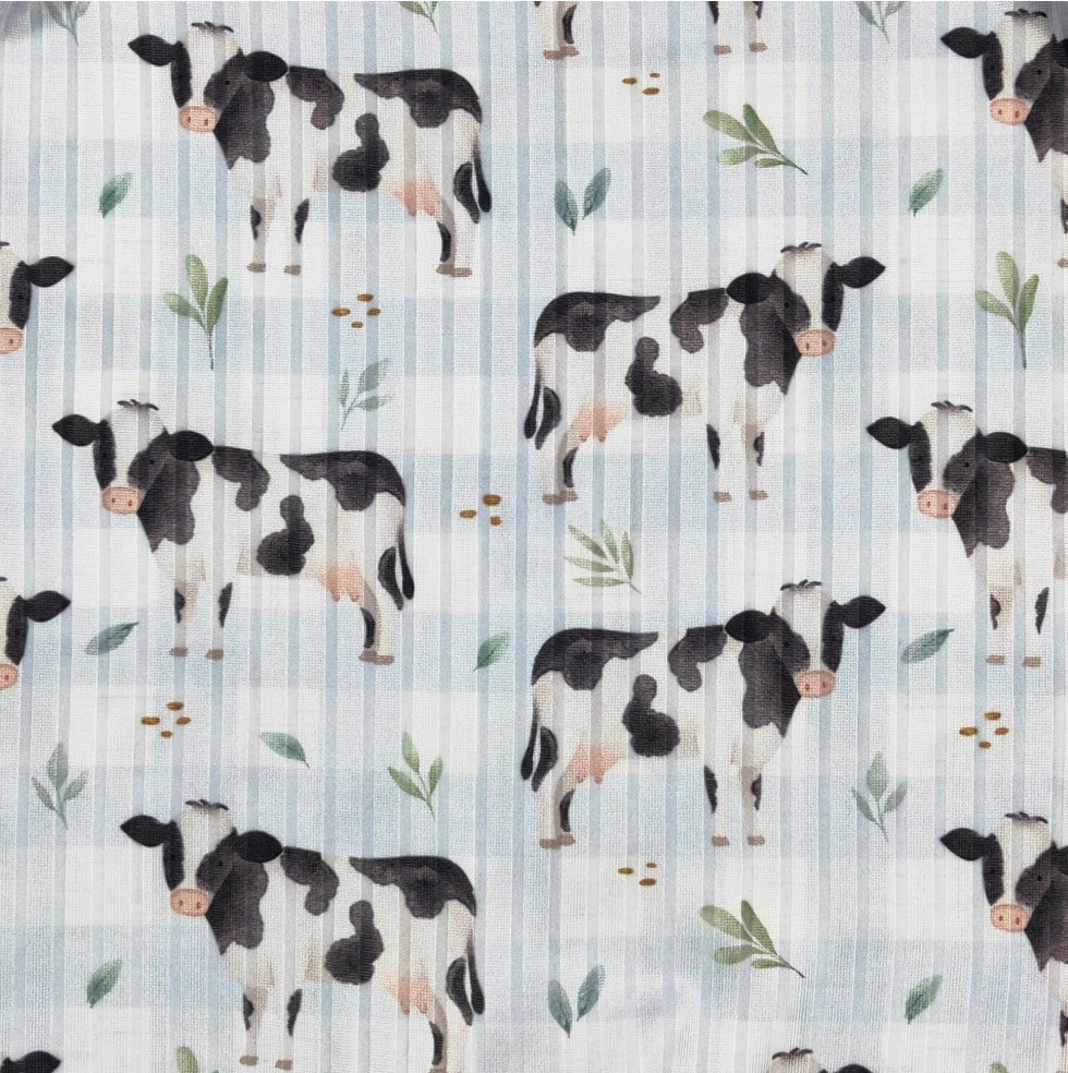 Blue Cow Infant Romper by Clover Cottage