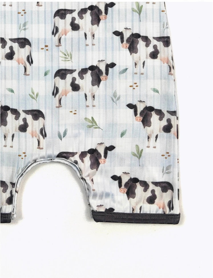 Blue Cow Infant Romper by Clover Cottage