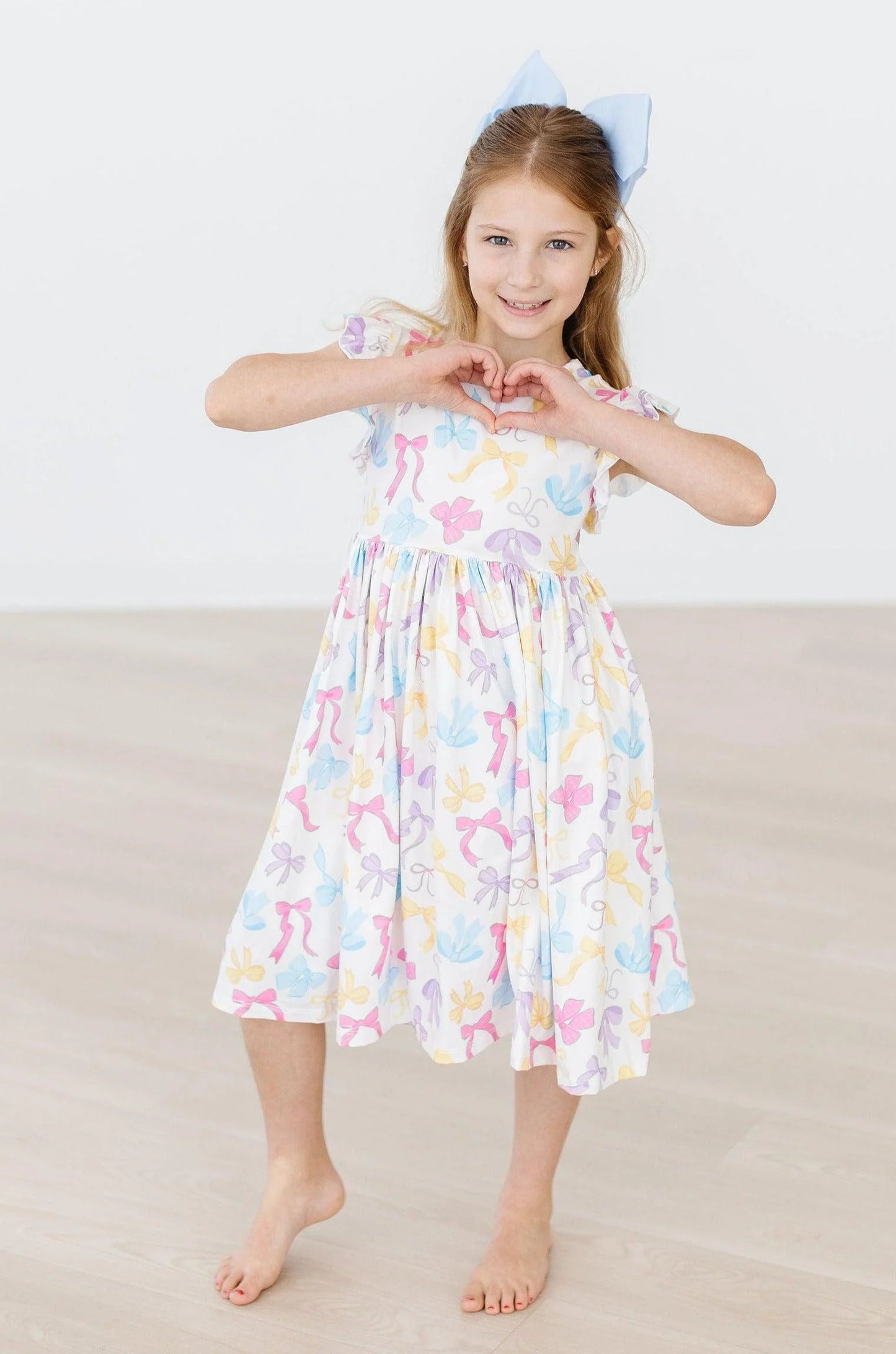Bow-tastic Flutter Sleeve Twirl Dress by Mila & Rose