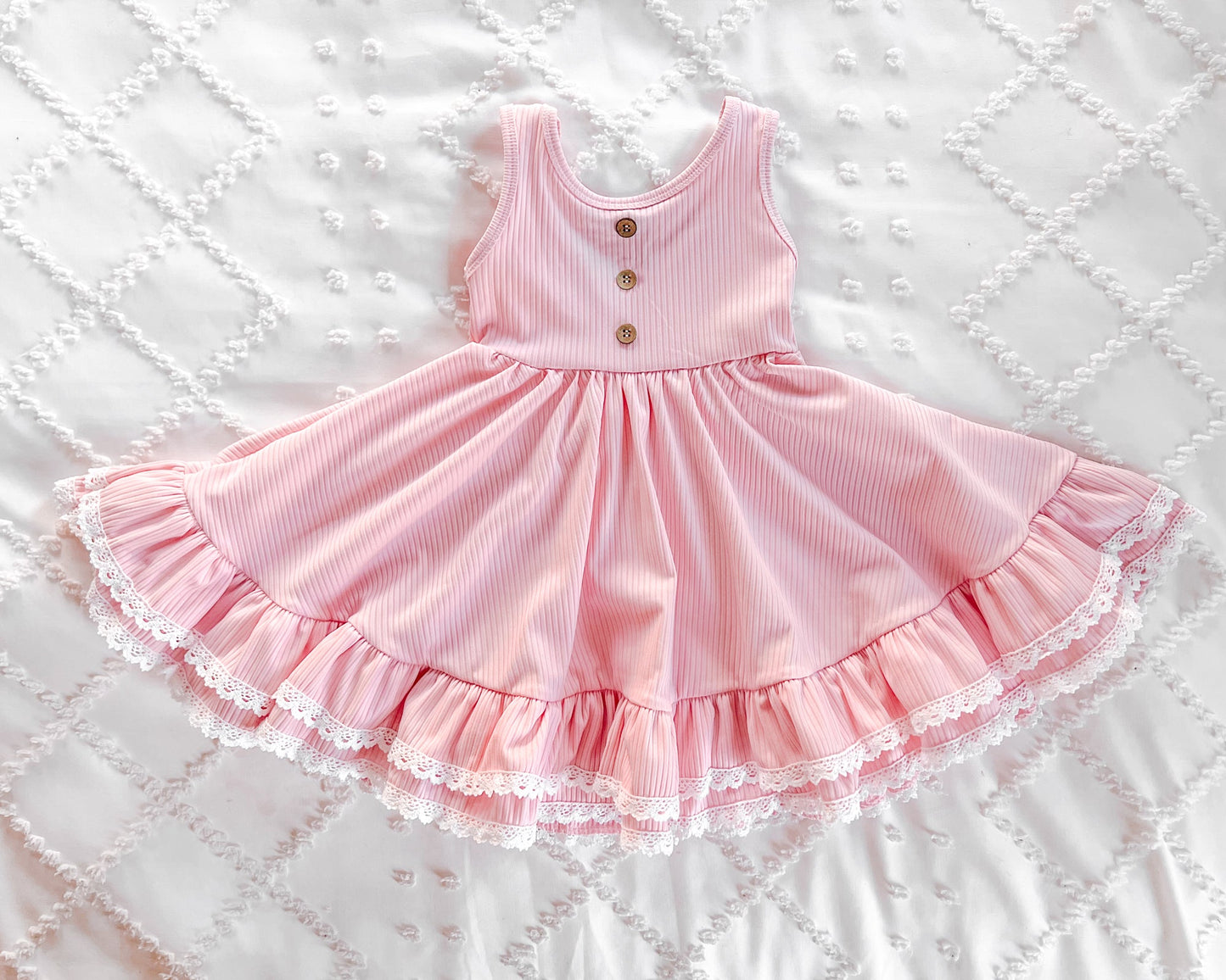 Ribbed Twirl Dress | Petal (12-18M and 10Y ONLY)