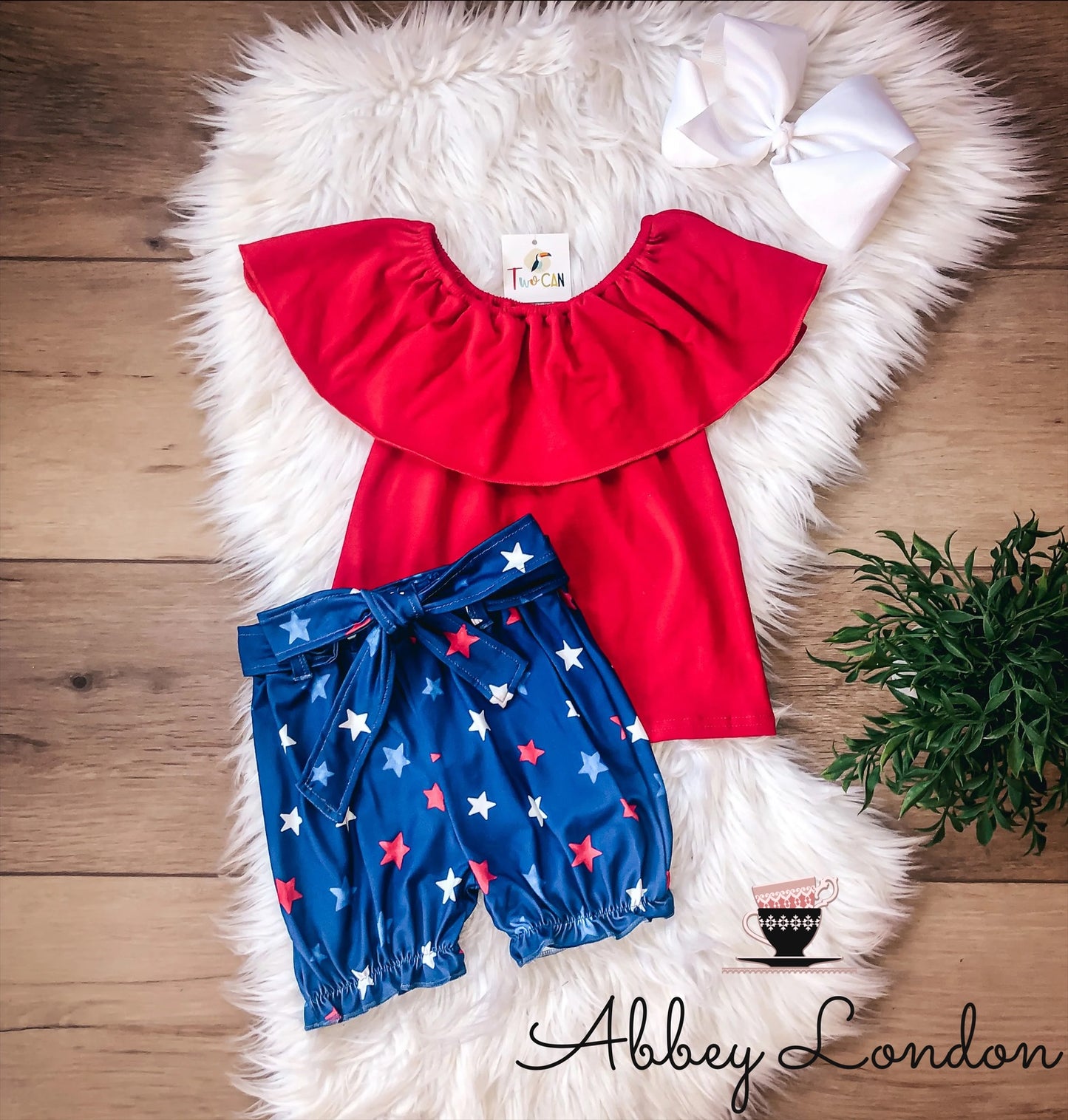 Americana Stars Girl’s Short Set by TwoCan