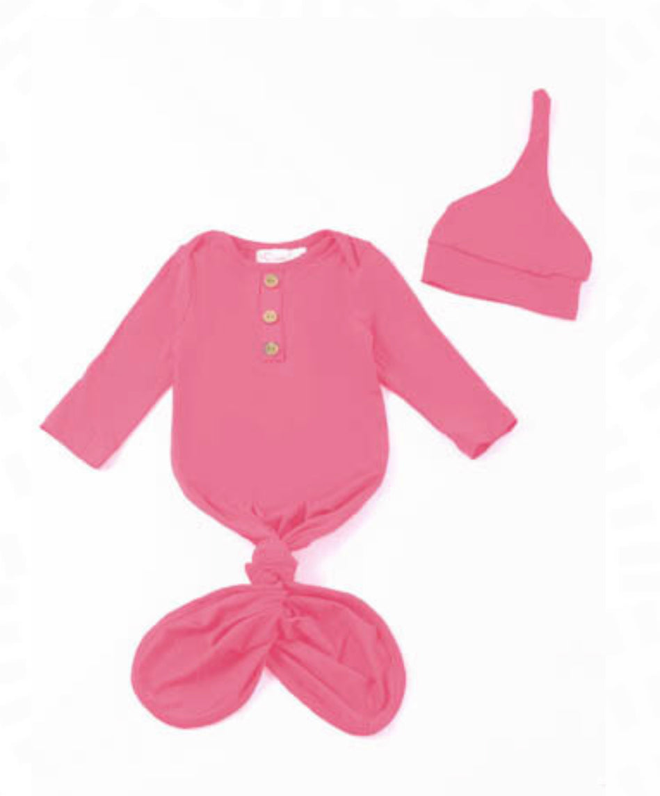 (NB to 6 mos) Bamboo Infant Gown by Clover Cottage
