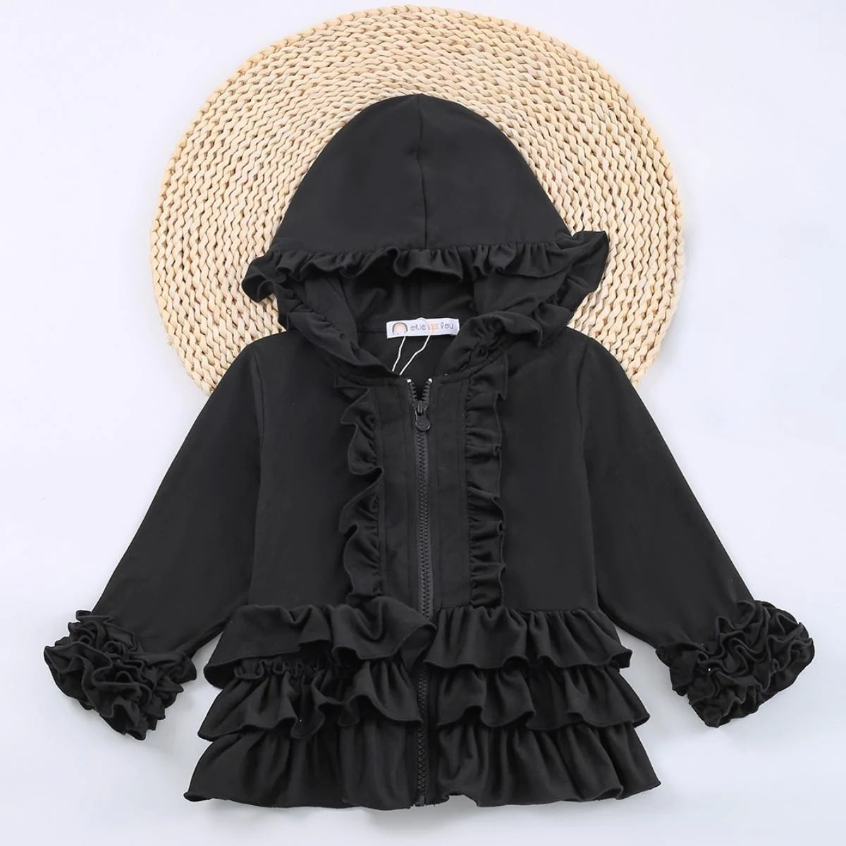 Black Ruffle Jacket by Okie & Lou
