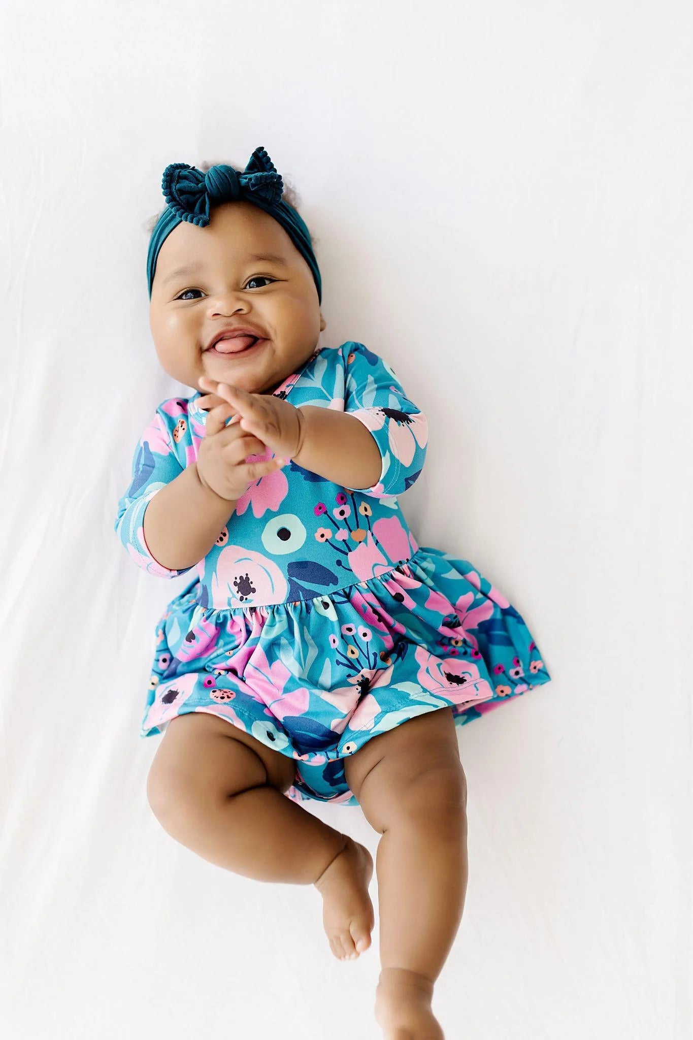 Twirling in Teal Twirl Bodysuit by Mila & Rose
