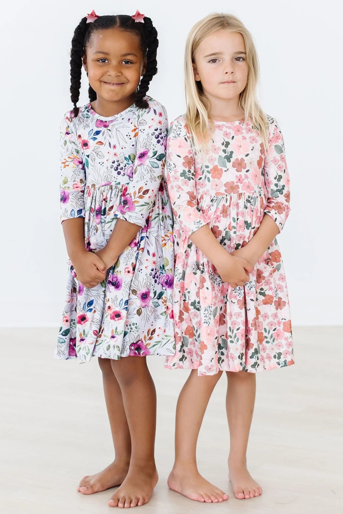 Midnight Rain 3/4 Sleeve Pocket Twirl Dress by Mila & Rose