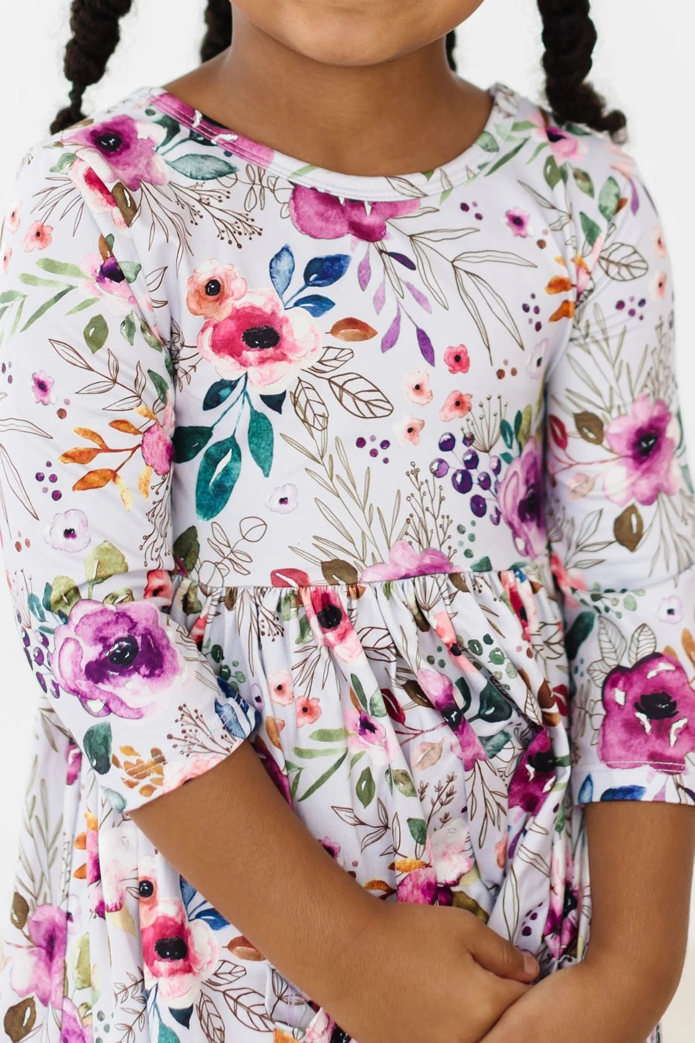 Midnight Rain 3/4 Sleeve Pocket Twirl Dress by Mila & Rose