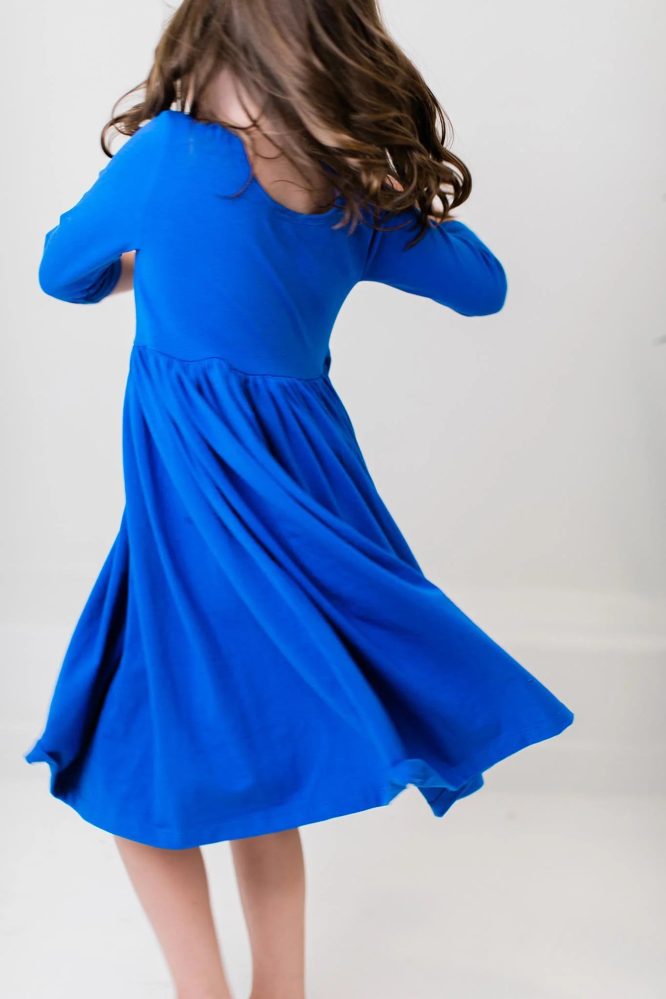 Royal Blue 3/4 Sleeve Pocket Twirl Dress by Mila & Rose