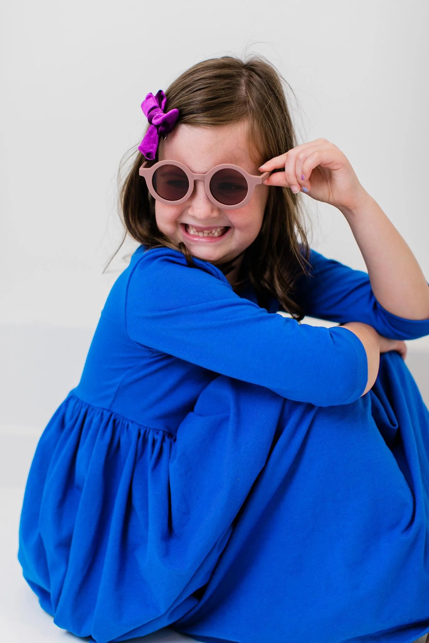 Royal Blue 3/4 Sleeve Pocket Twirl Dress by Mila & Rose