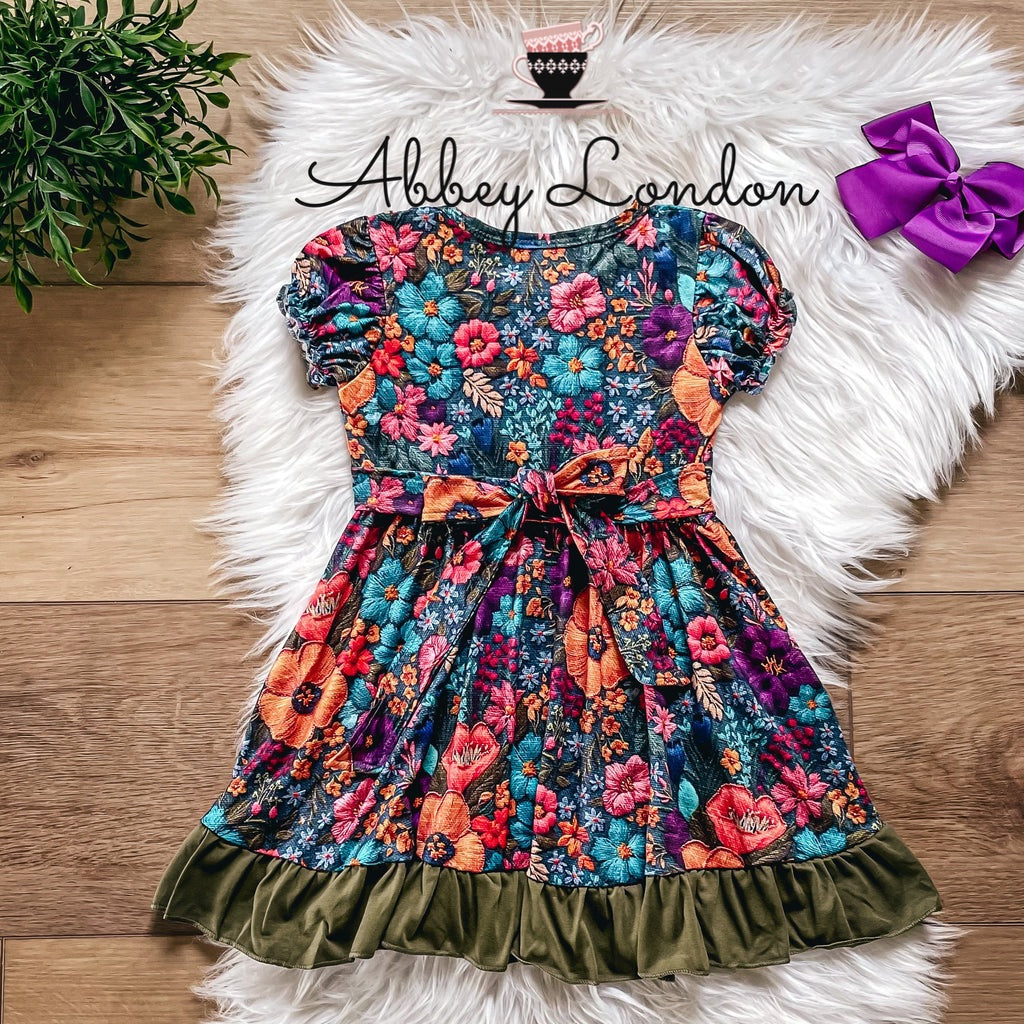 Embroidered Floral Dress by Wellie Kate
