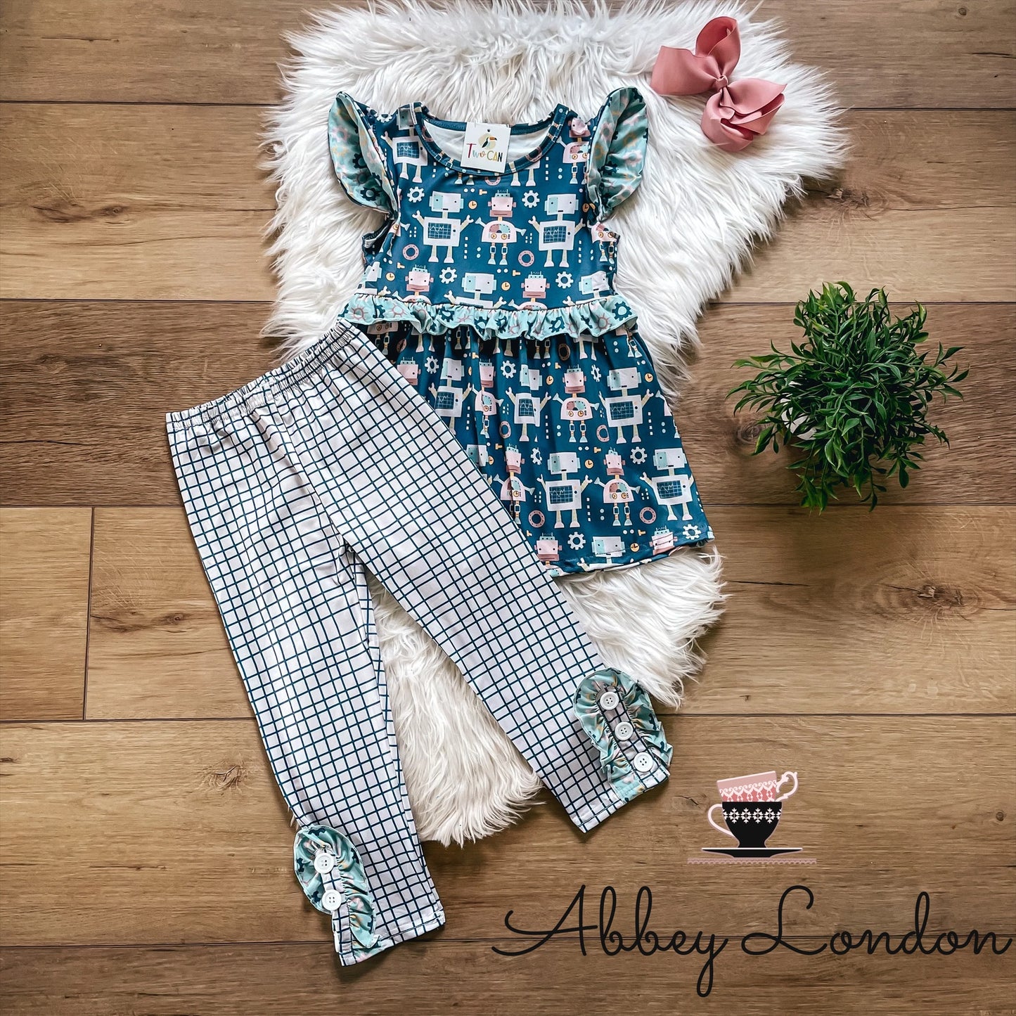 I’m a Little Robot Pant Set by TwoCan