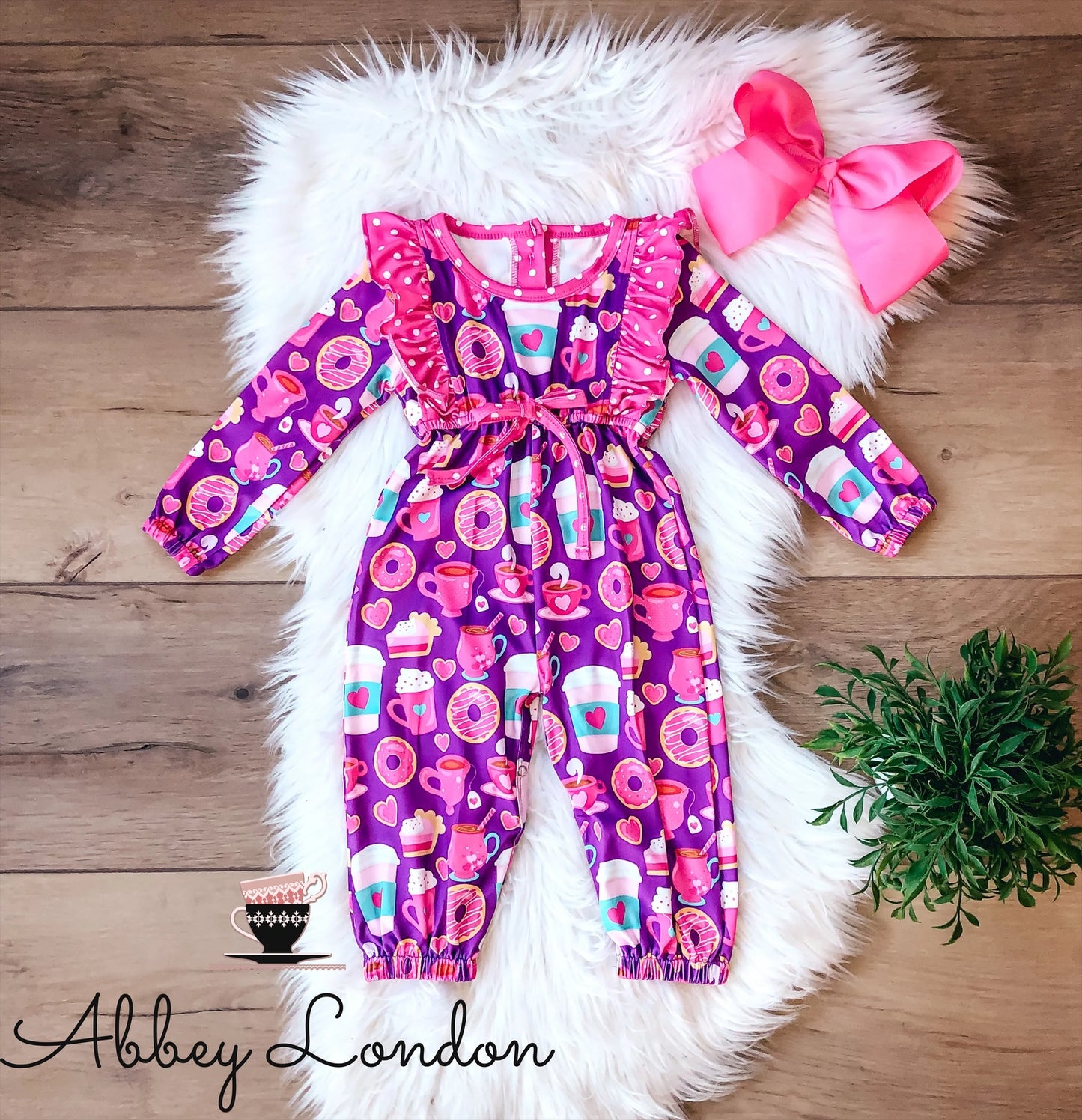 Latte Love Infant Romper by Wellie Kate