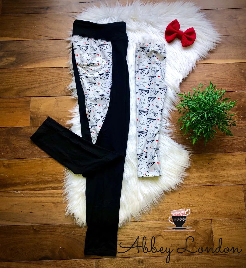 (Paper Airplane) Infant, Teen, Adult Leggings by Addy Cole