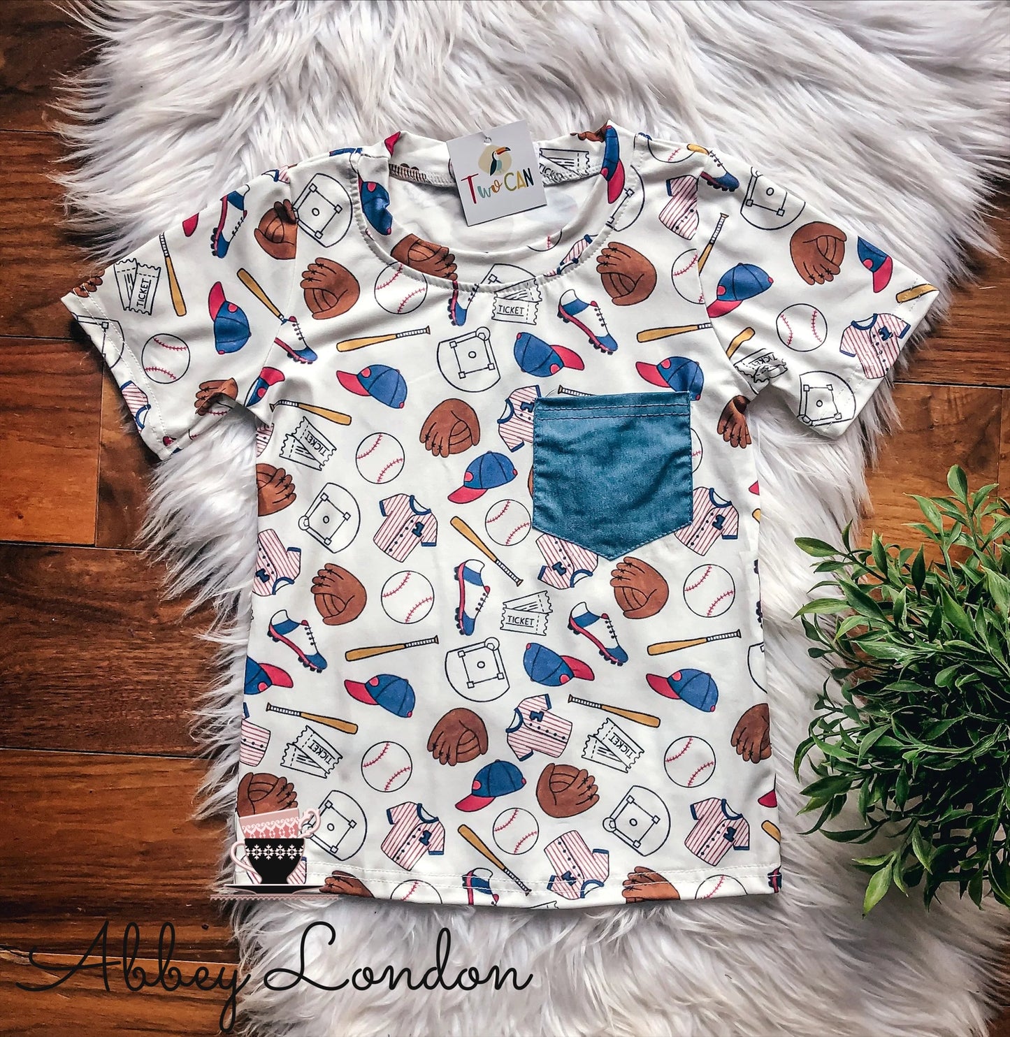 Baseball Doodles Pocket Tee by TwoCan