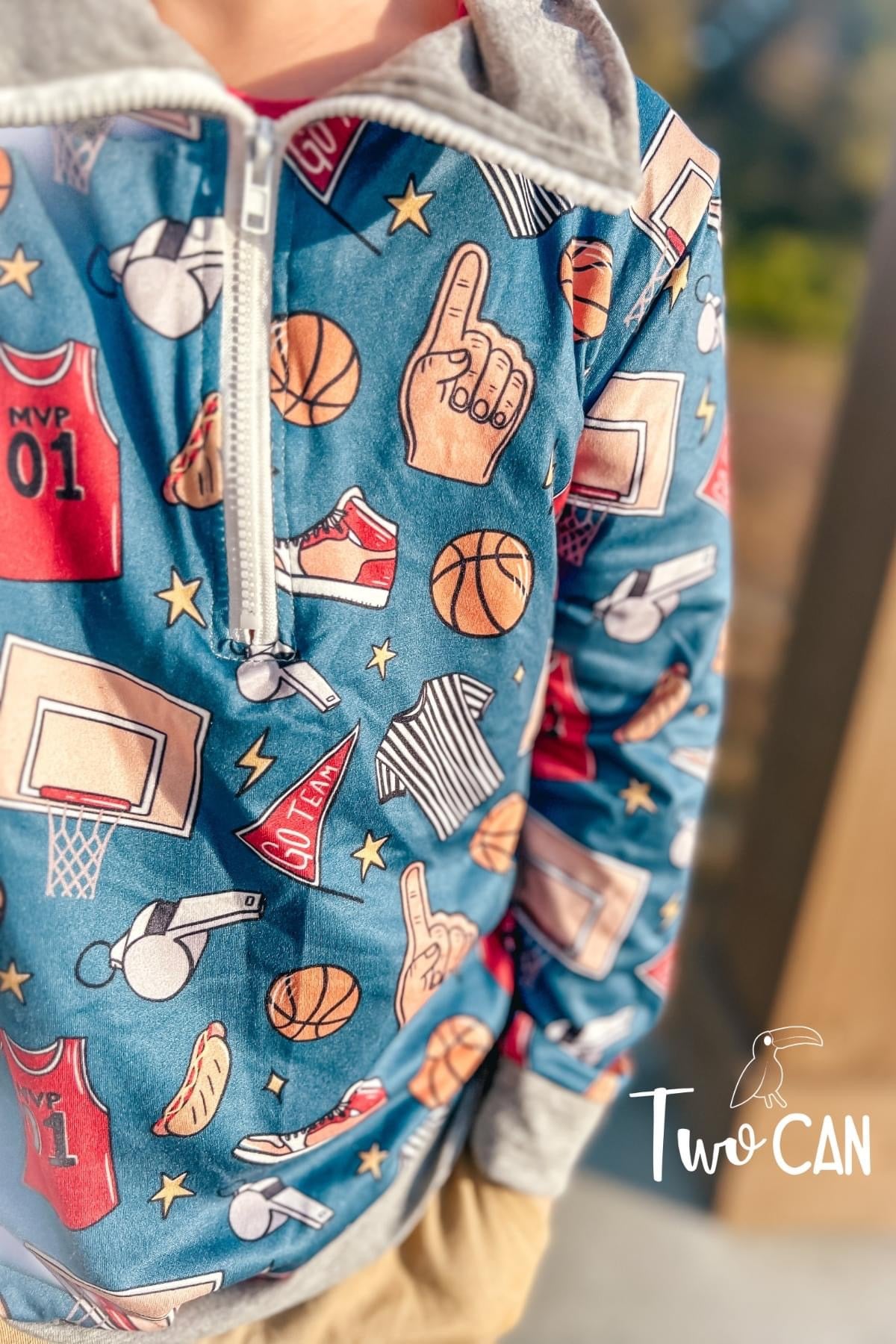 Basketball Quarter Zip Shirt by TwoCan