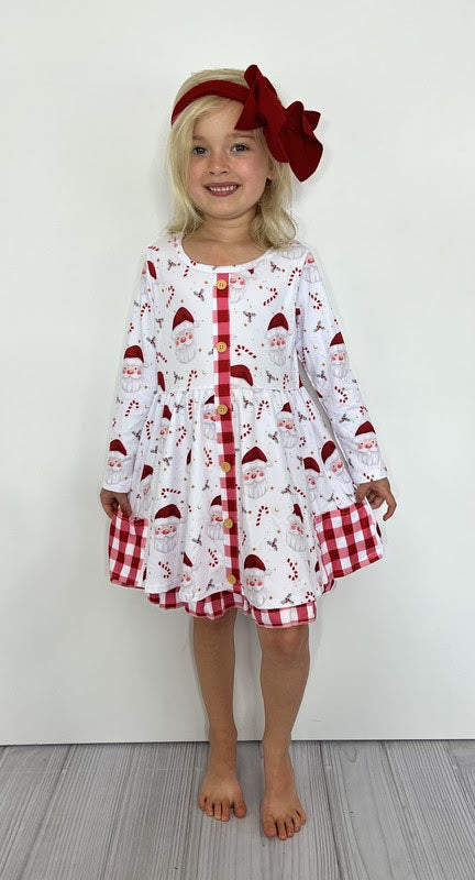 Santa Peppermint Dress by Clover Cottage