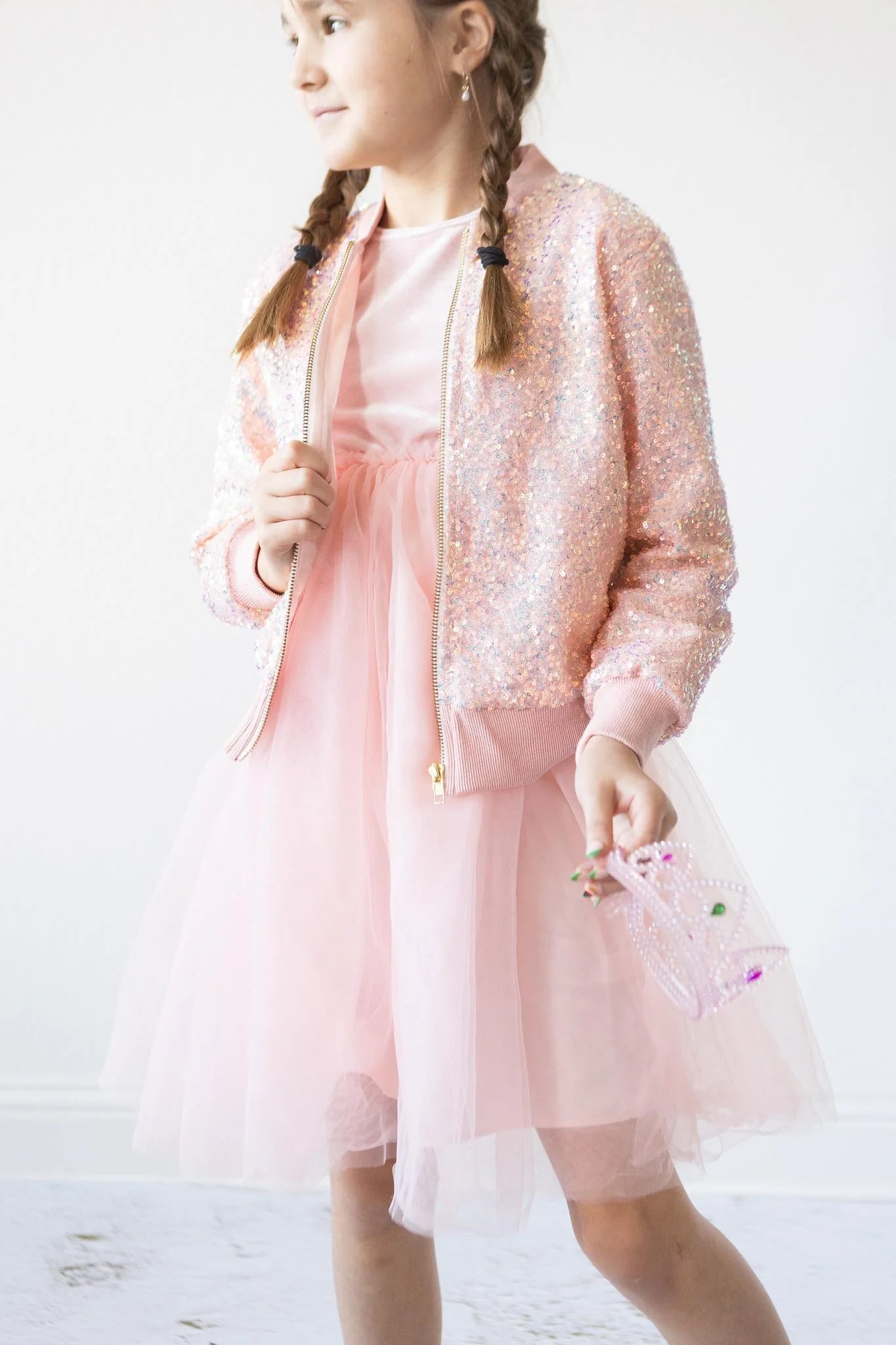 Peach Sequin Jacket by Mila & Rose